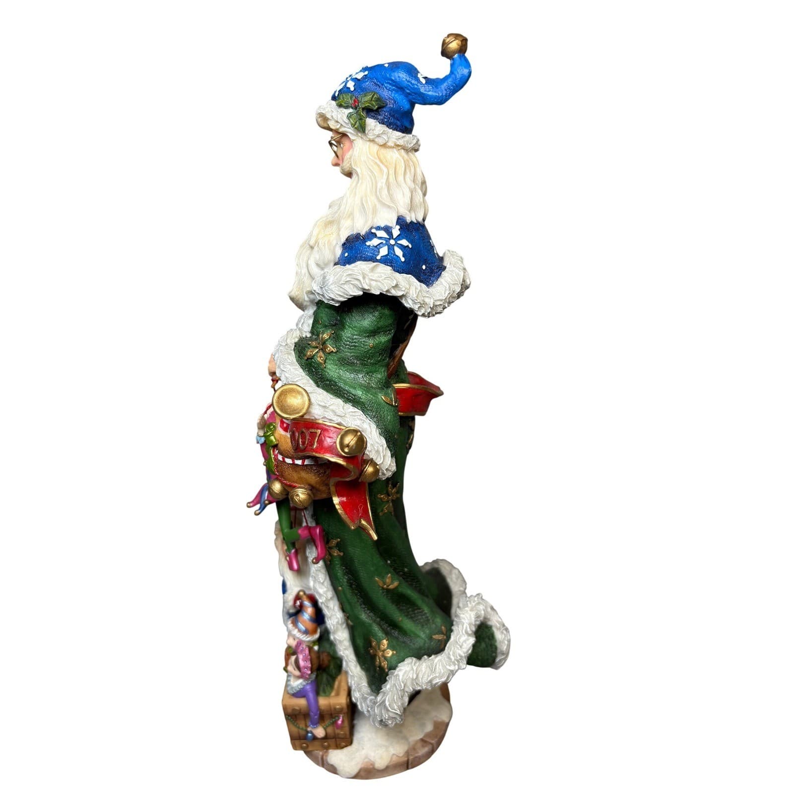 Lenox Santa's Marionettes The 2007 Pencil Santa Figurine Green Blue - Thumbnail 2