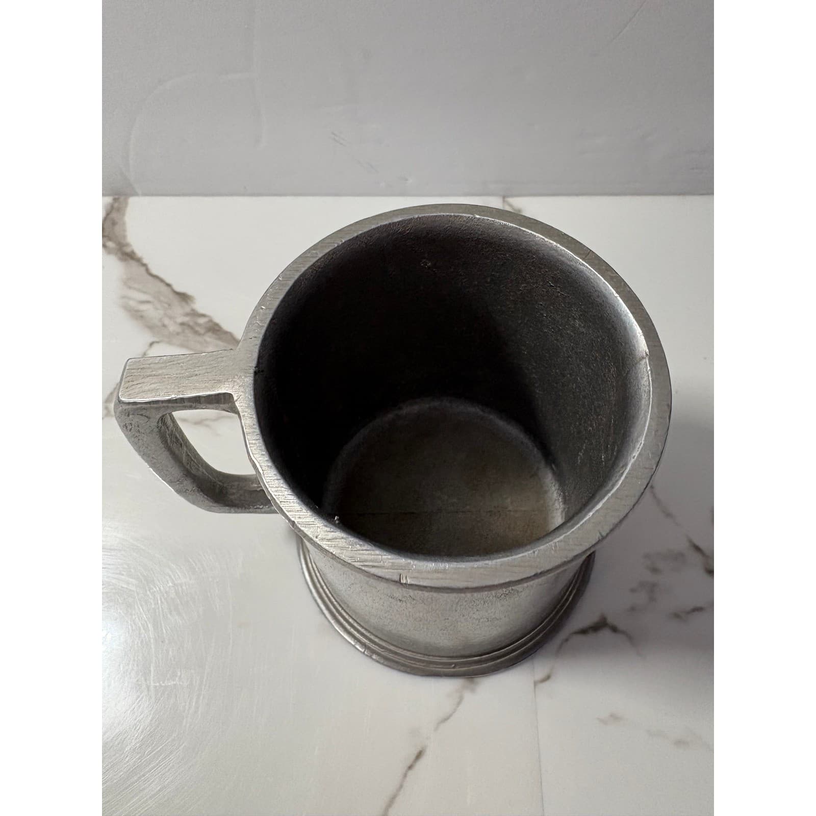 Vintage Pewter Alphabet Tankard ABC Raised Metal Mug Grey Stein - Thumbnail 3