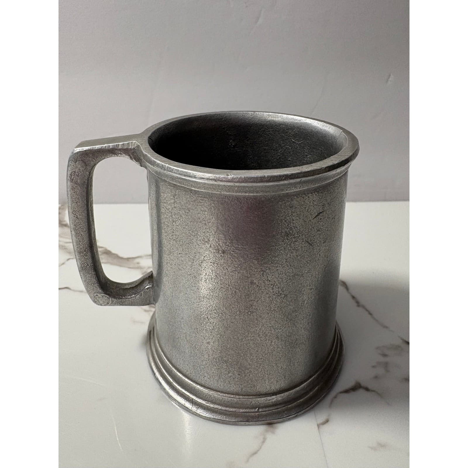 Vintage Pewter Alphabet Tankard ABC Raised Metal Mug Grey Stein - Thumbnail 2