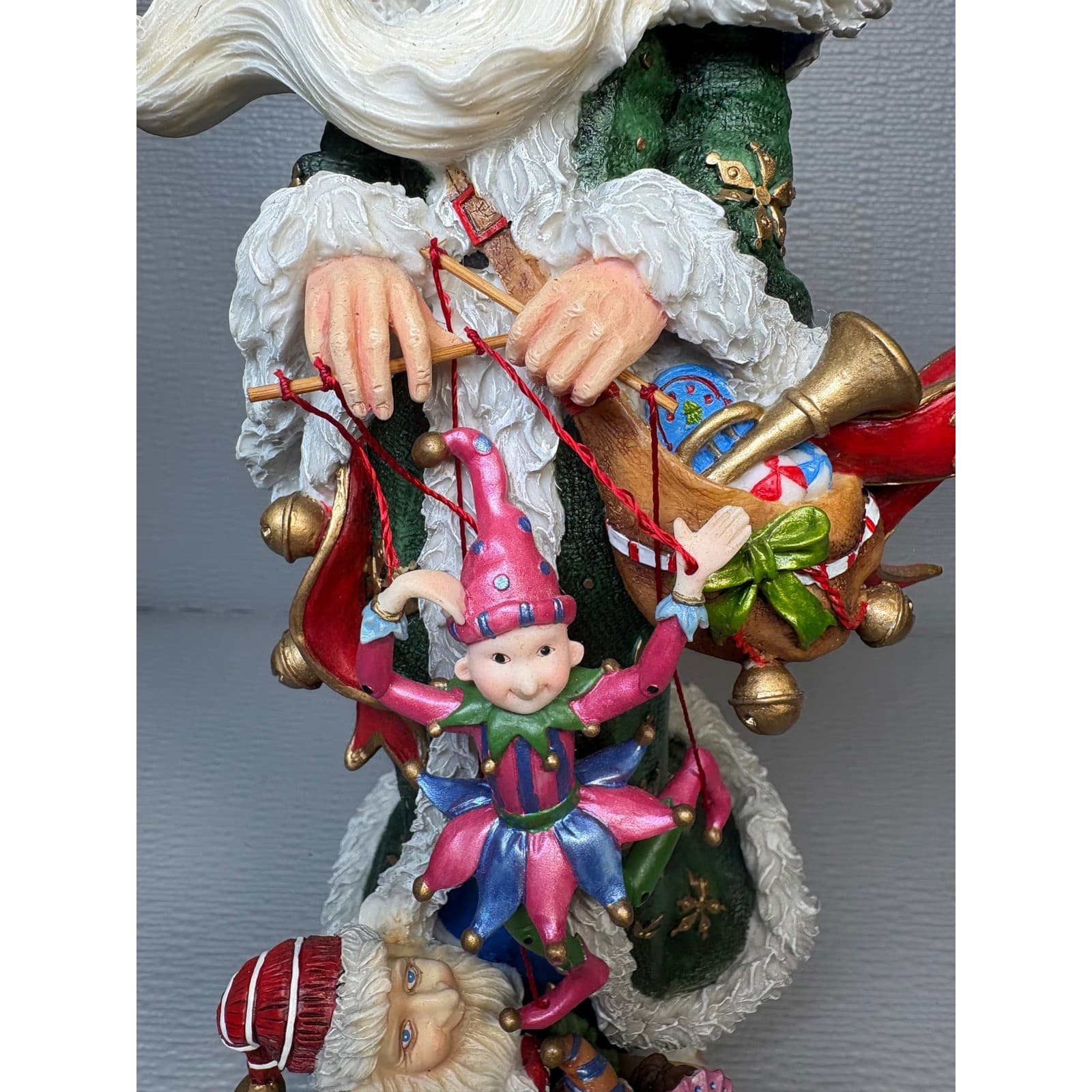 Lenox Santa's Marionettes The 2007 Pencil Santa Figurine Green Blue - Thumbnail 6