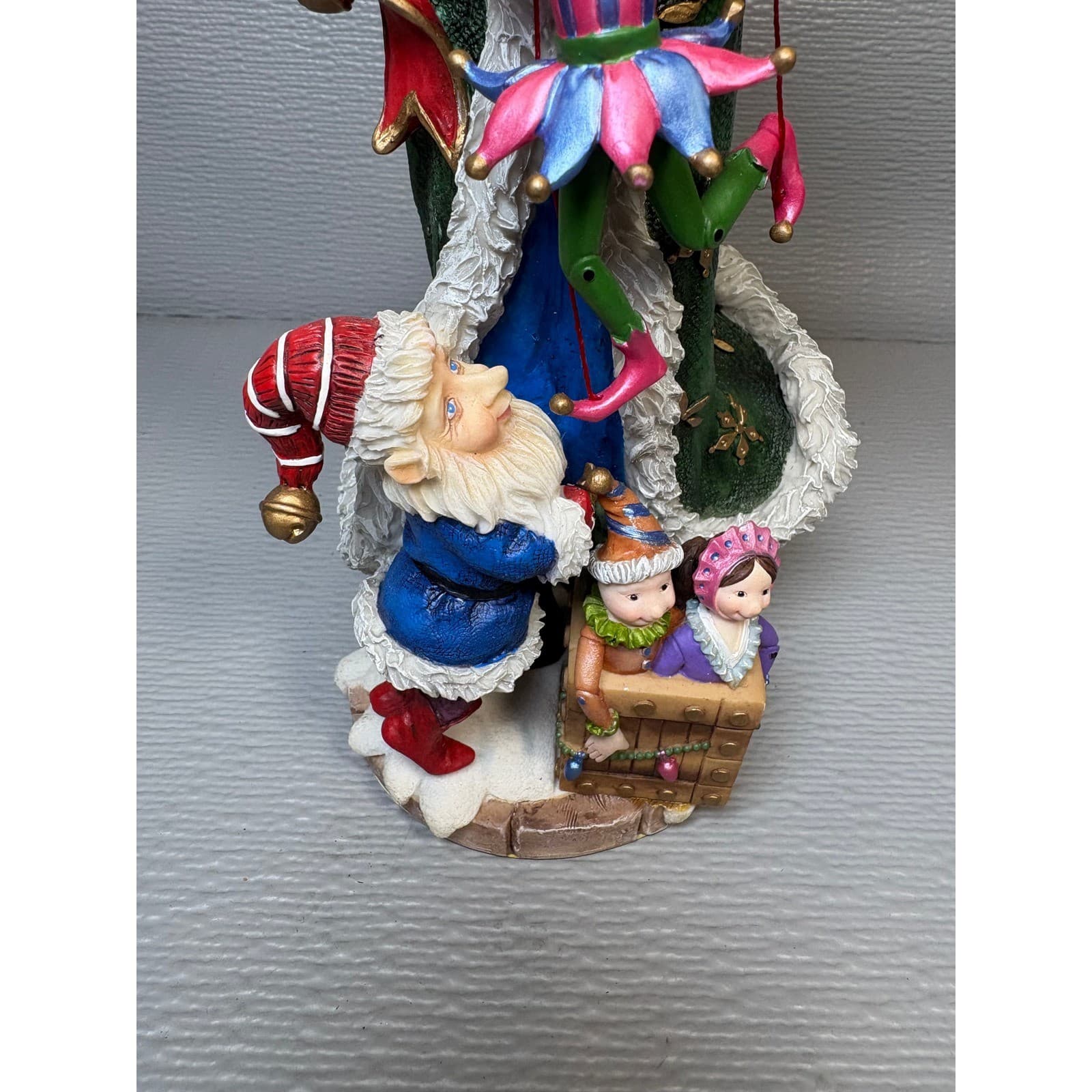 Lenox Santa's Marionettes The 2007 Pencil Santa Figurine Green Blue - Thumbnail 5