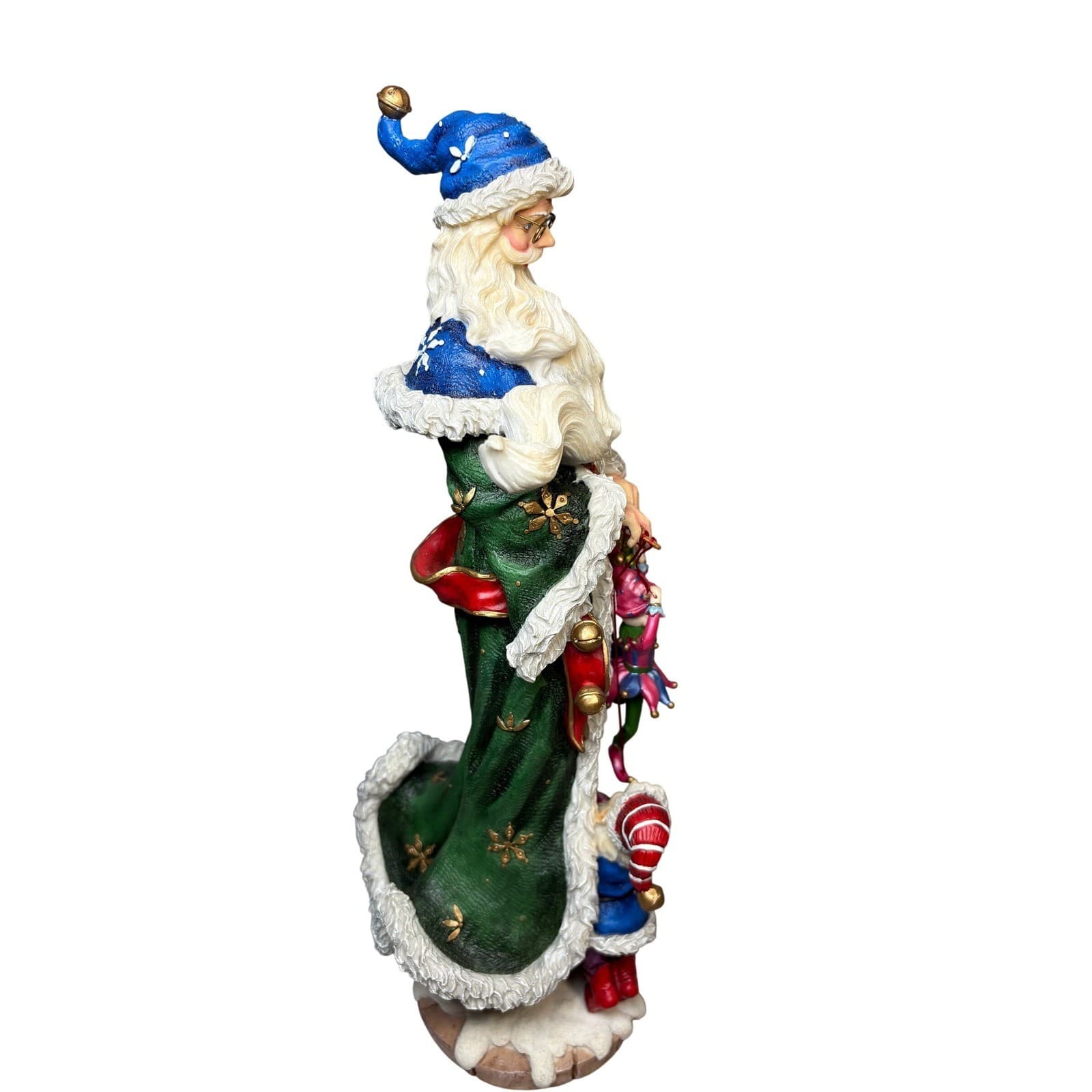Lenox Santa's Marionettes The 2007 Pencil Santa Figurine Green Blue - Thumbnail 4