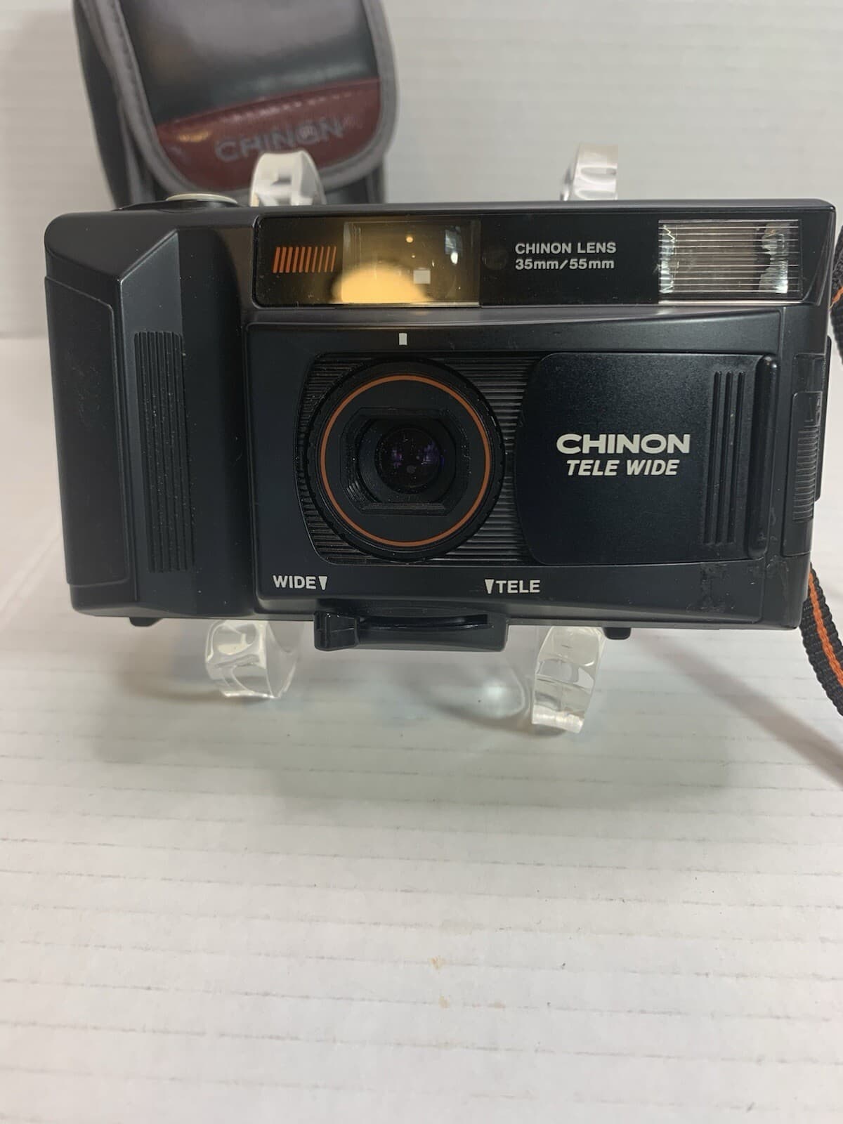 Vintage Chinon Tele Wide 35FX-Tm 35m/55mm Lens Film Camera Motorized -Tested - Thumbnail 3