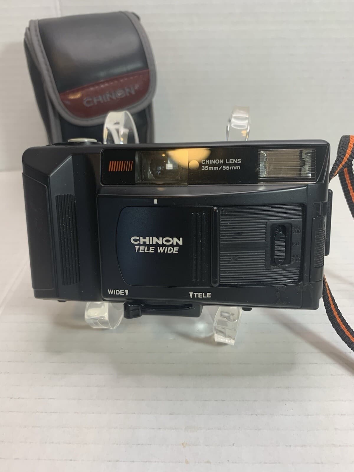 Vintage Chinon Tele Wide 35FX-Tm 35m/55mm Lens Film Camera Motorized -Tested - Thumbnail 2