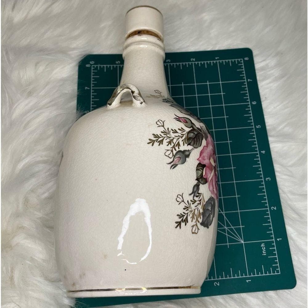 Vintage Floral decanter with cork - Thumbnail 2