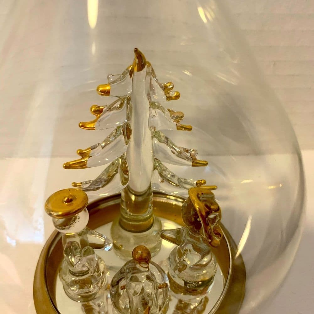 SPUN GLASS CHRISTMAS ORNAMENT / Christmas Tree on spun glass Merry Christmas - Thumbnail 2