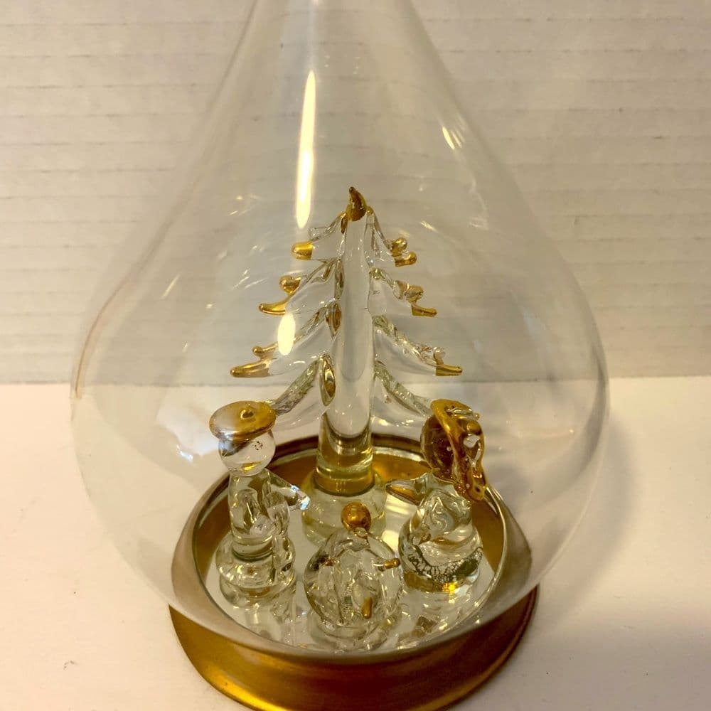 SPUN GLASS CHRISTMAS ORNAMENT / Christmas Tree on spun glass Merry Christmas - Thumbnail 3