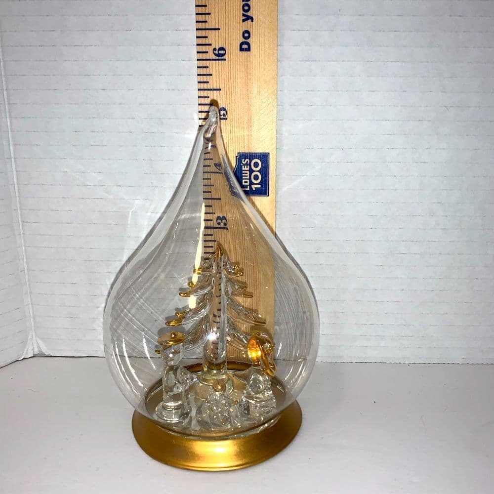 SPUN GLASS CHRISTMAS ORNAMENT / Christmas Tree on spun glass Merry Christmas - Thumbnail 4