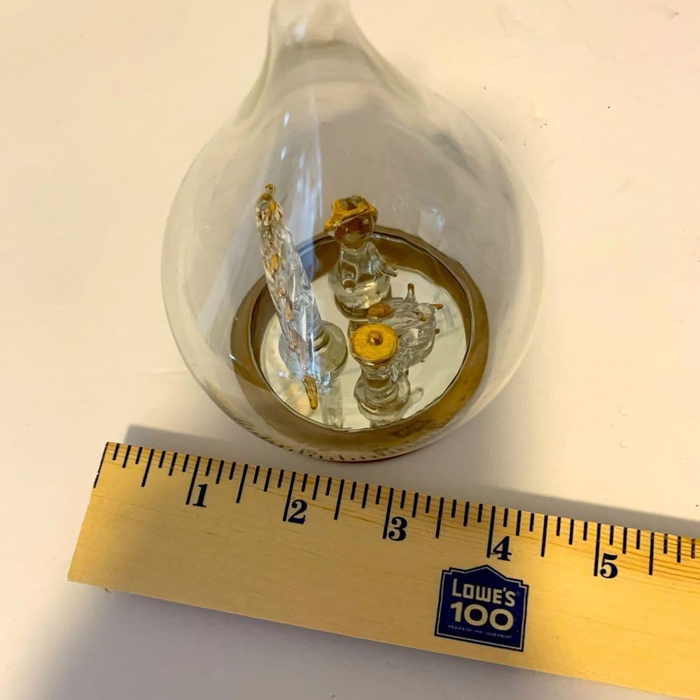 SPUN GLASS CHRISTMAS ORNAMENT / Christmas Tree on spun glass Merry Christmas - Thumbnail 5
