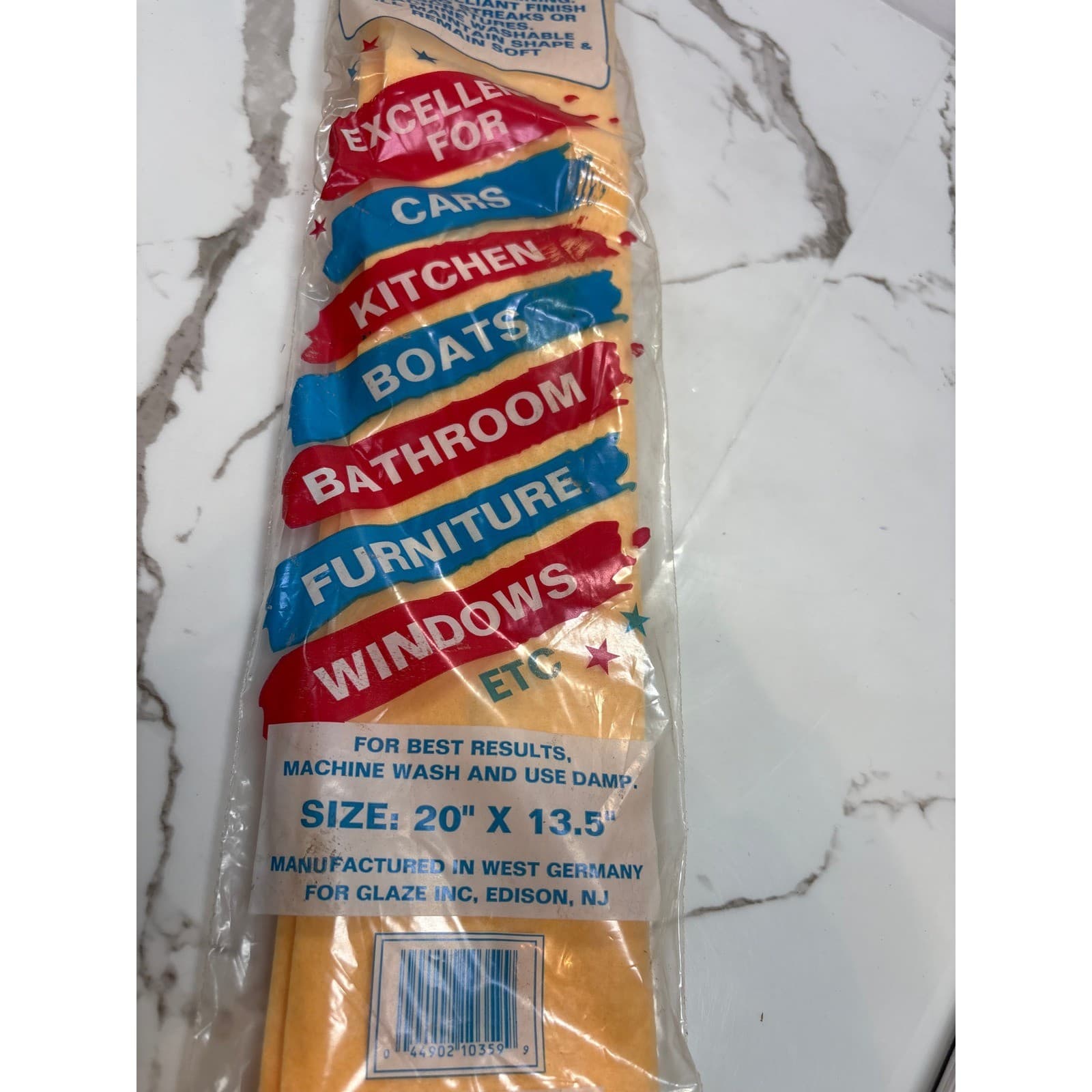 Vintage As Seen On TV Man Made Shammy Cleaning Cloth West Germany 20x13.5 - Thumbnail 2