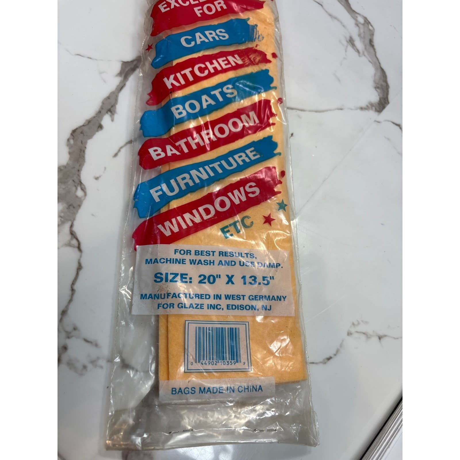 Vintage As Seen On TV Man Made Shammy Cleaning Cloth West Germany 20x13.5 - Thumbnail 3