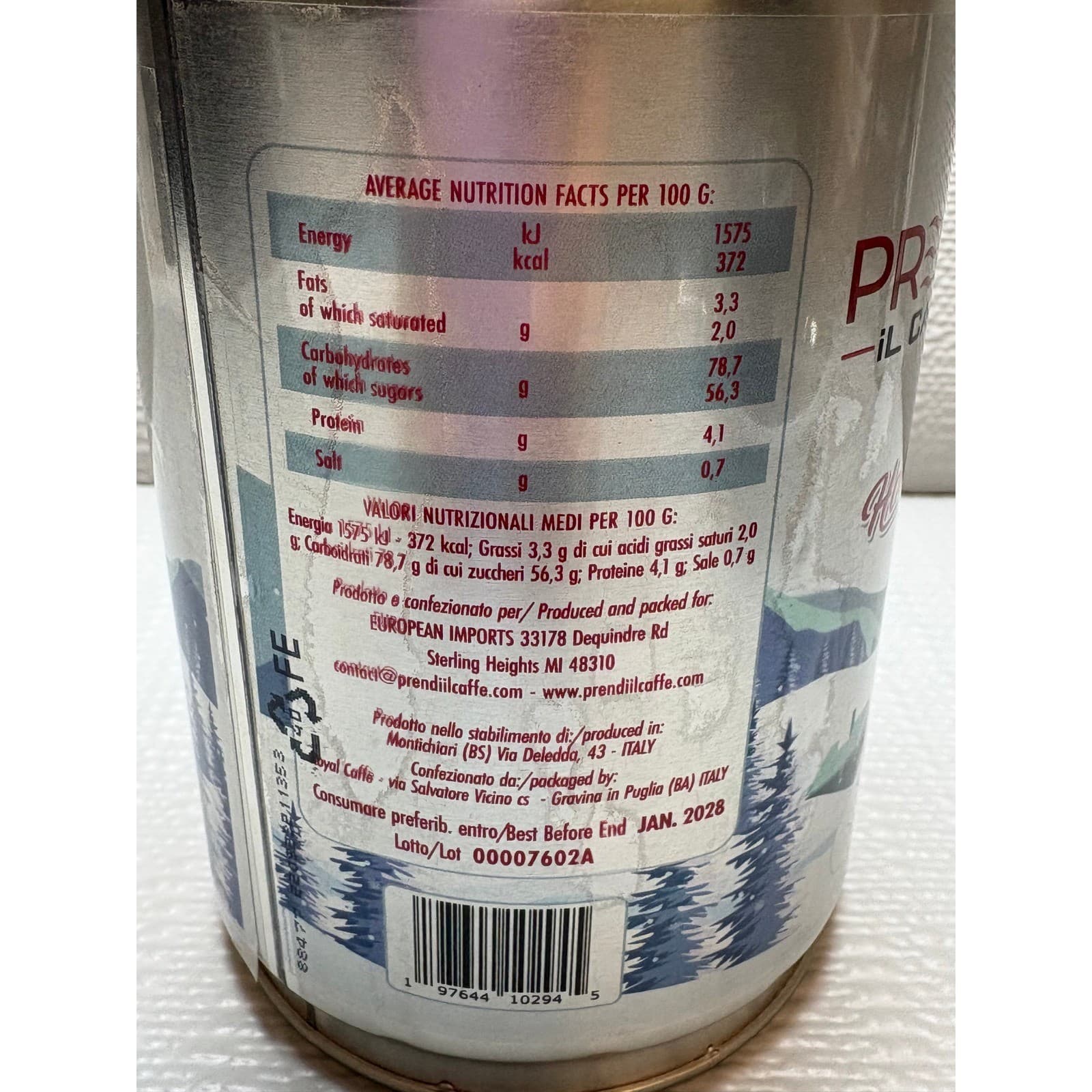 Prendi IL Caffe Hot Chocolate Instant Drink Mix 400g Tin Made in Italy Winter - Thumbnail 4
