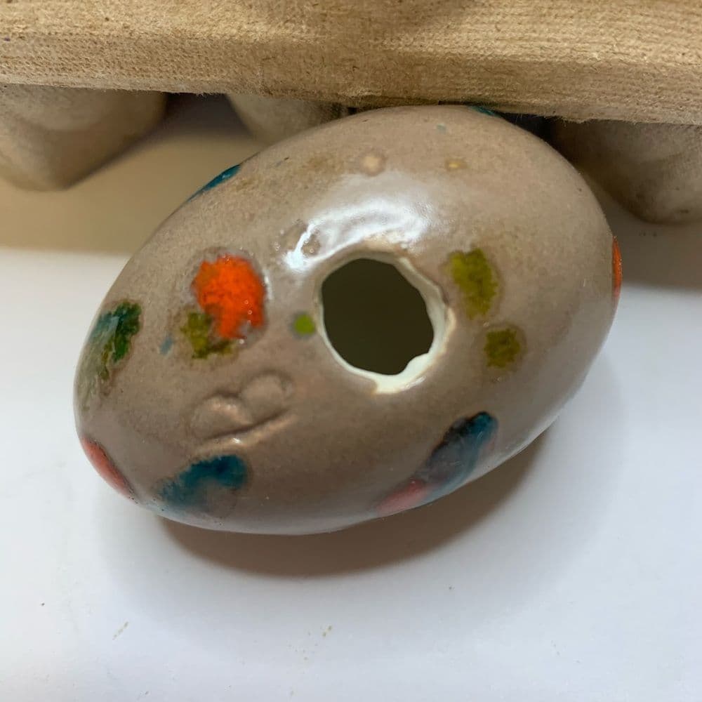 Vintage ceramic spotted speckled Easter Eggs handmade hand painted Easter 1977 - Thumbnail 10