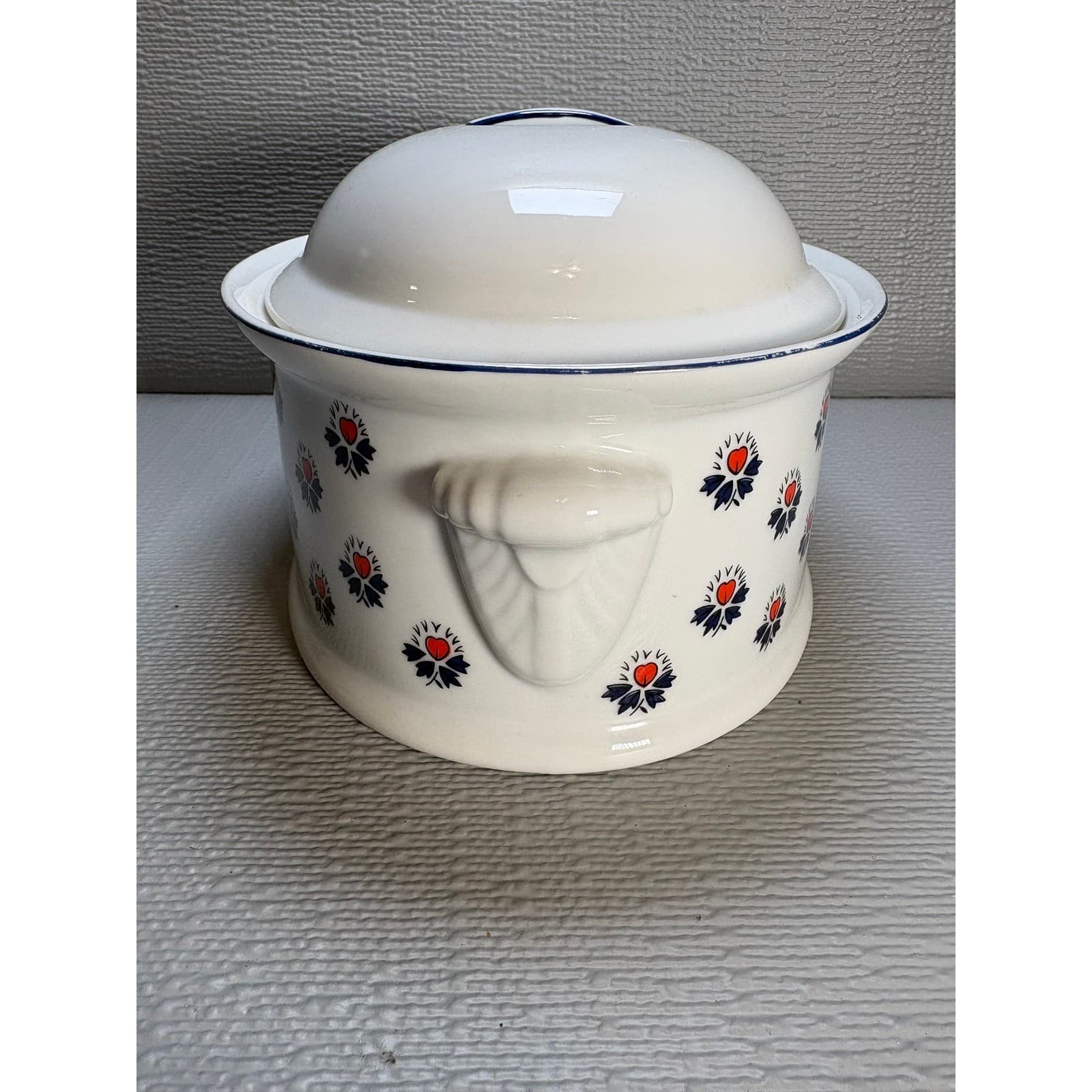 Schmid Brasserie Souleiado Print Oval Covered Casserole Dish French Provencal - Thumbnail 4