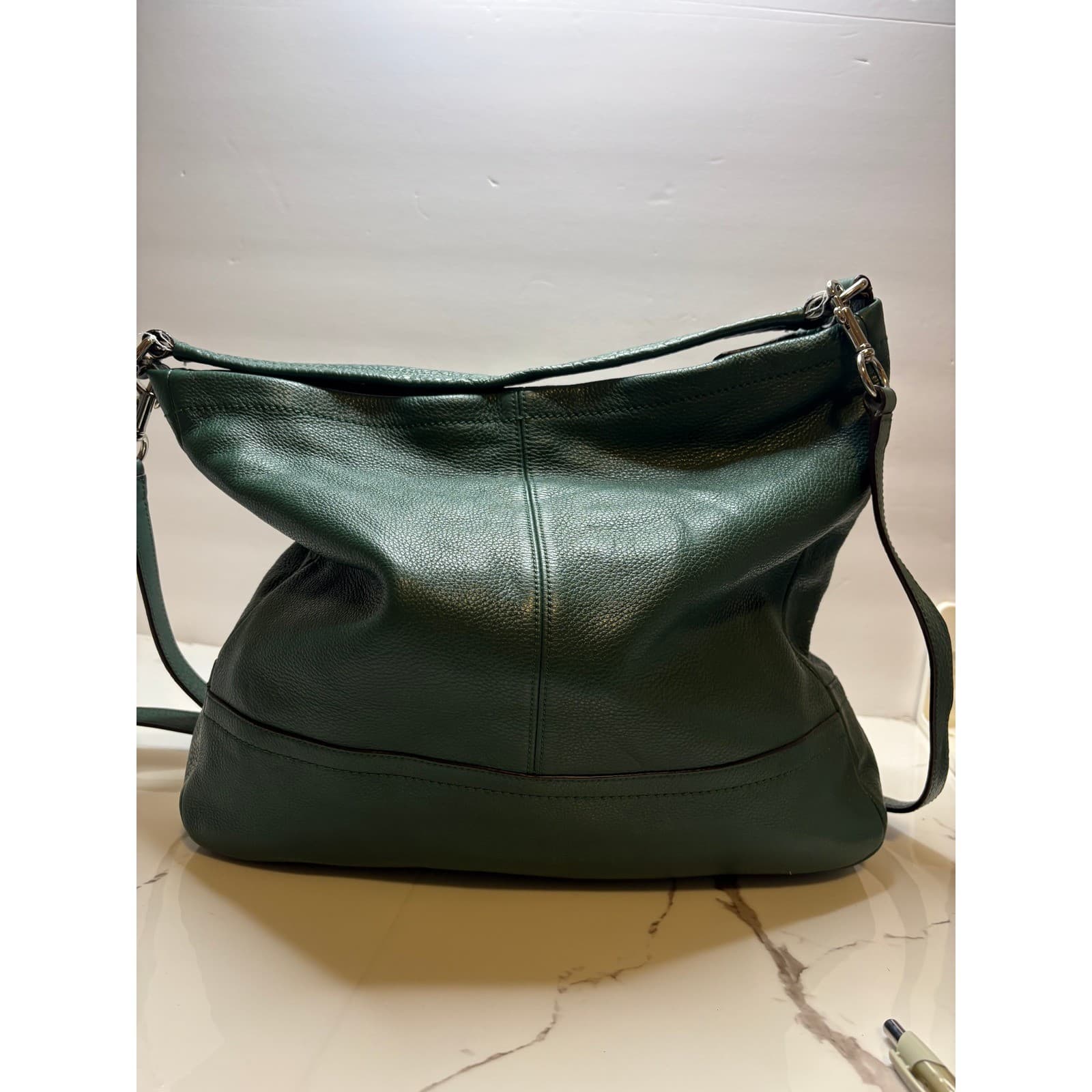 Coach Park Metro Hobo Green Pebbled Leather Crossbody Bag F23293 - Thumbnail 2