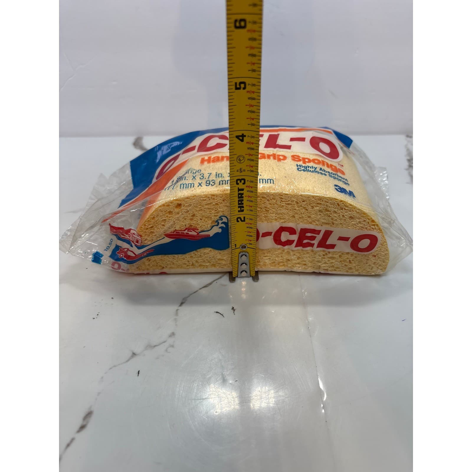 Vintage O-Cel-O Handy Grip Sponge 3M Cellulose Large Yellow New Old Stock - Thumbnail 7