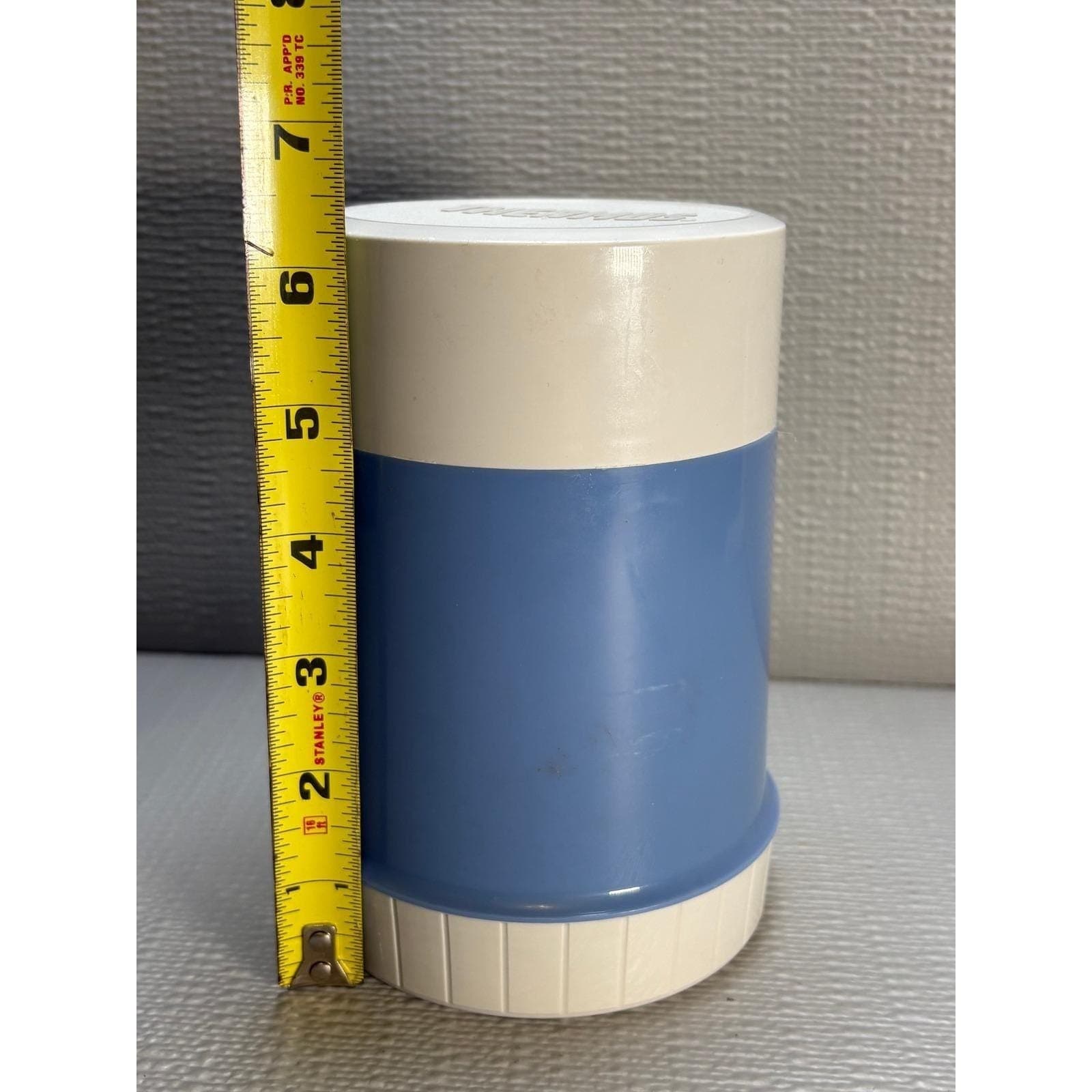 Vintage Thermos 10 oz Food Jar Blue White Glass Lined Made in Canada 70T 24F - Thumbnail 10