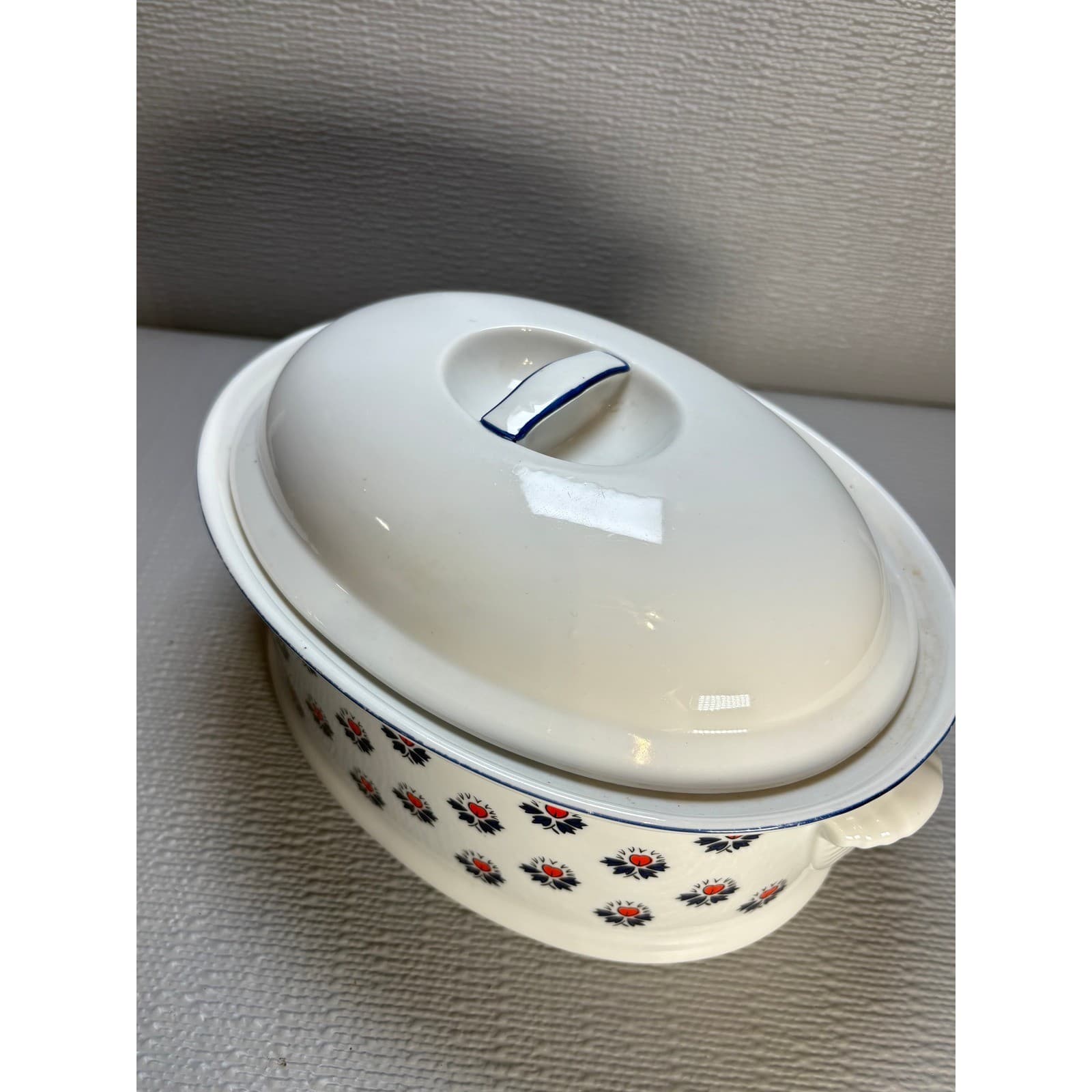 Schmid Brasserie Souleiado Print Oval Covered Casserole Dish French Provencal - Thumbnail 6