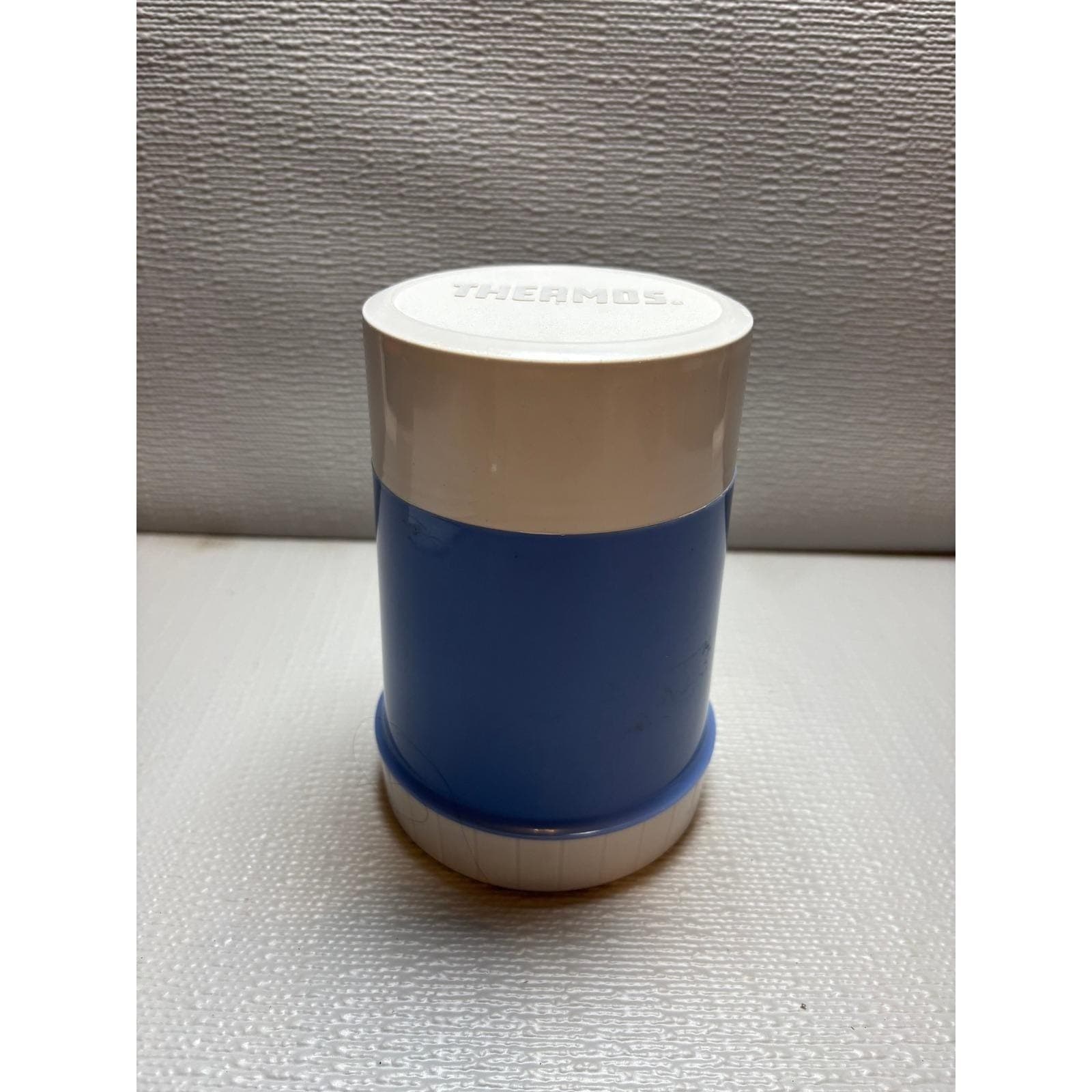 Vintage Thermos 10 oz Food Jar Blue White Glass Lined Made in Canada 70T 24F - Thumbnail 2