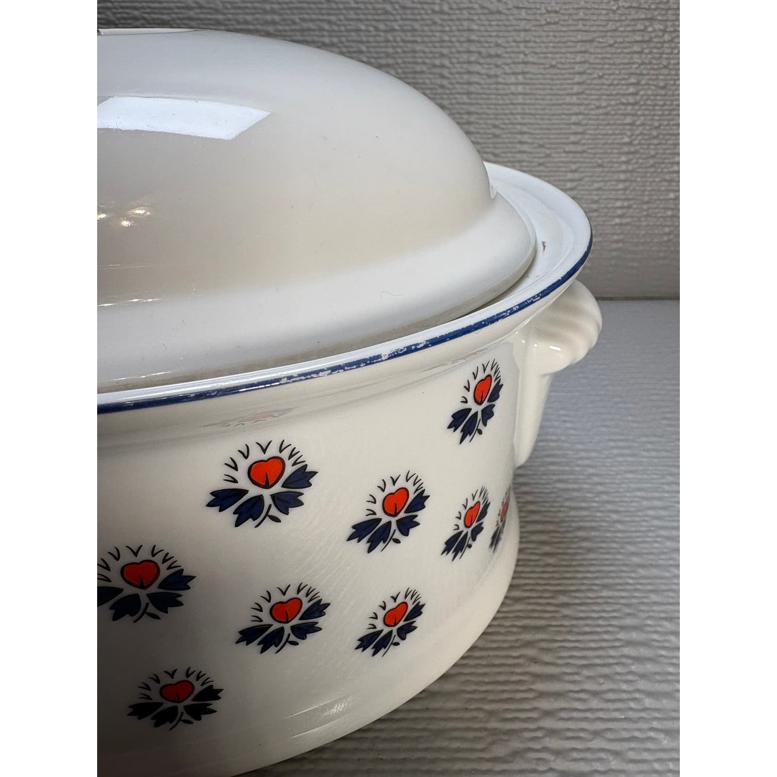 Schmid Brasserie Souleiado Print Oval Covered Casserole Dish French Provencal - Thumbnail 5