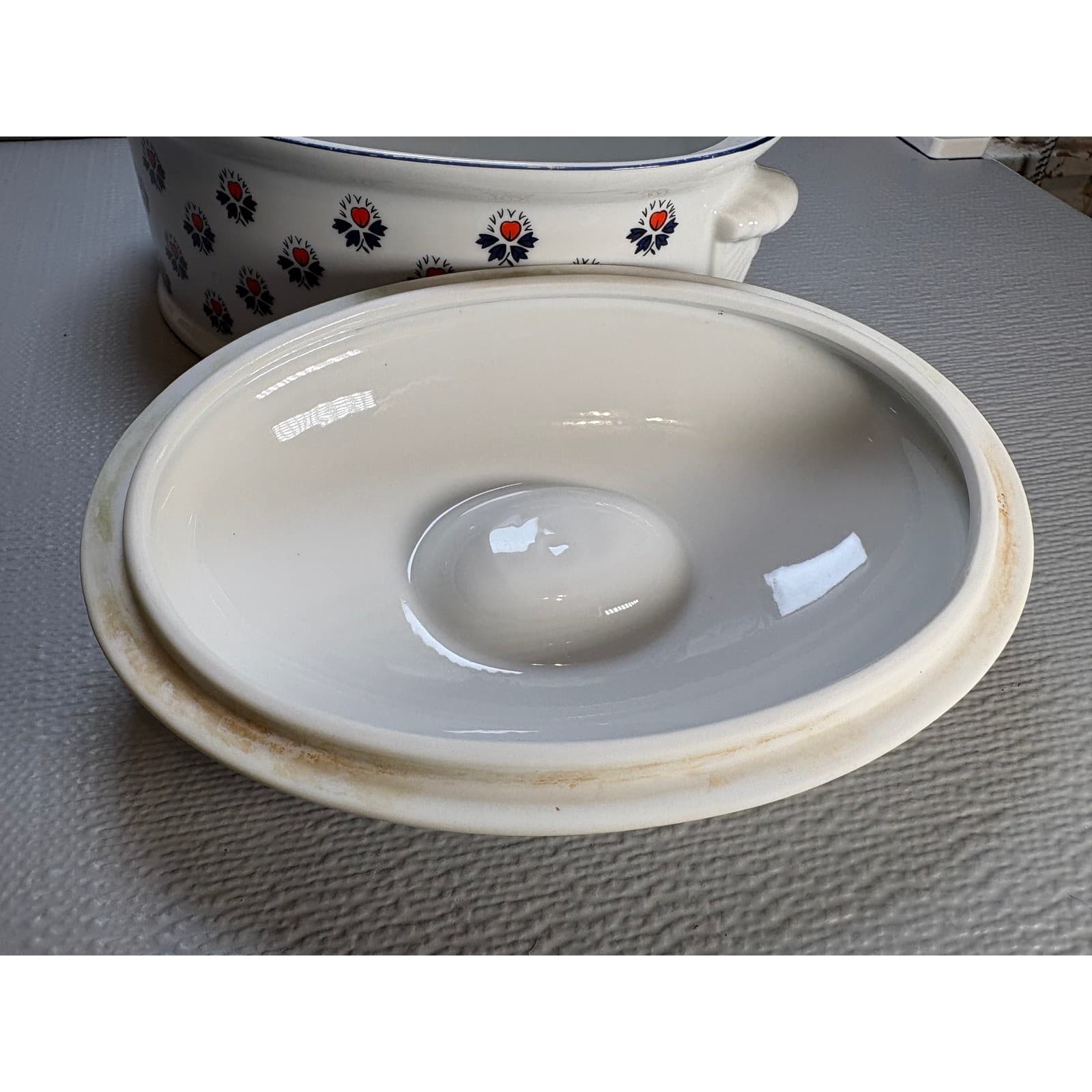 Schmid Brasserie Souleiado Print Oval Covered Casserole Dish French Provencal - Thumbnail 7