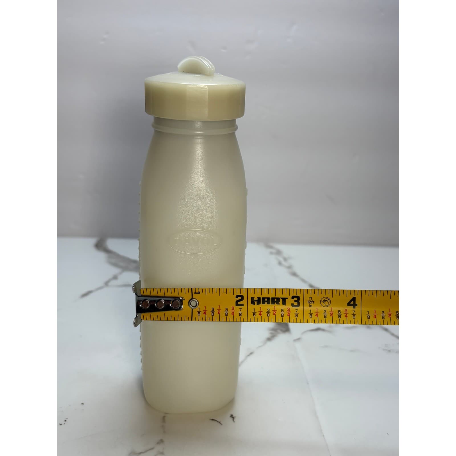 Vintage Davol Plax Plastic Bottle Cream Translucent 8oz Measurement Markings - Thumbnail 6