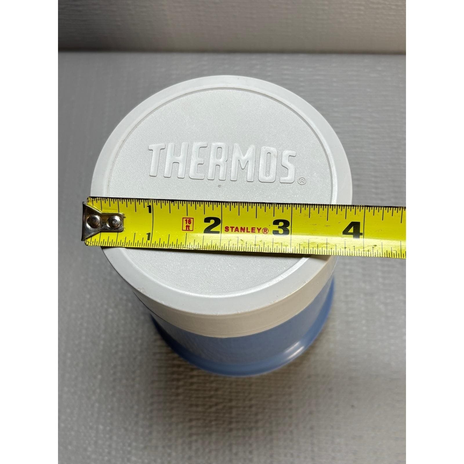 Vintage Thermos 10 oz Food Jar Blue White Glass Lined Made in Canada 70T 24F - Thumbnail 11