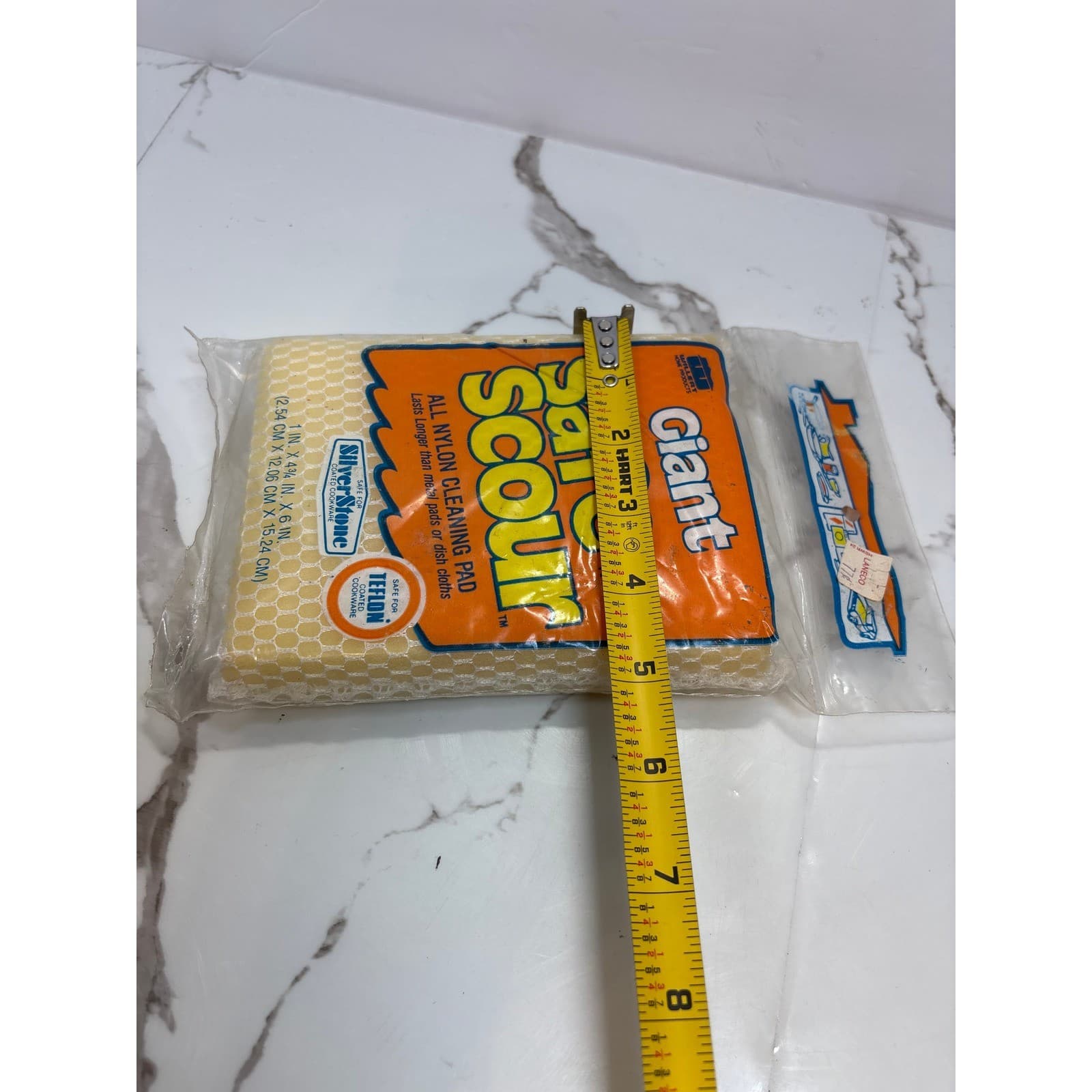 Vintage Willert Giant Safe Scour All Nylon Cleaning Pad Yellow Made in USA N6 - Thumbnail 4