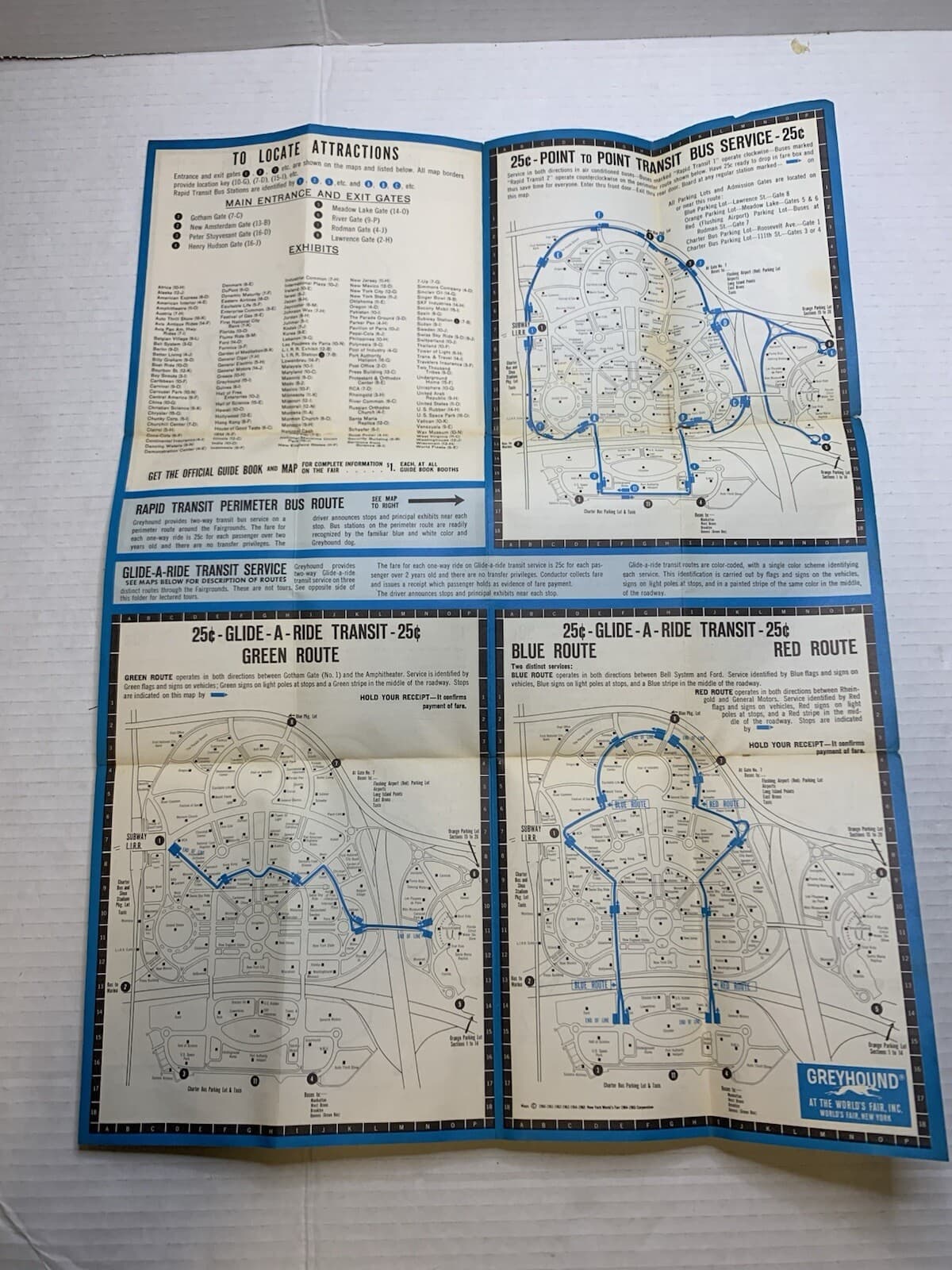 1965 Greyhound HOW TO SEE THE NEW YORK WORLD'S FAIR Fold-Out Map & Planner - Thumbnail 5