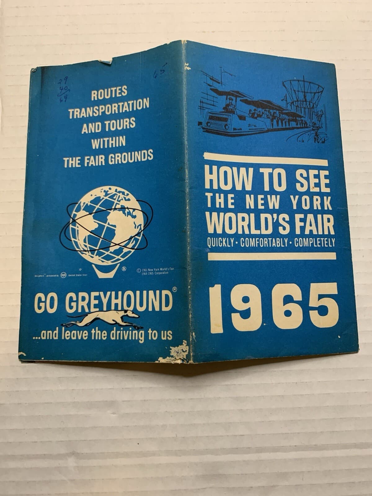 1965 Greyhound HOW TO SEE THE NEW YORK WORLD'S FAIR Fold-Out Map & Planner - Thumbnail 3