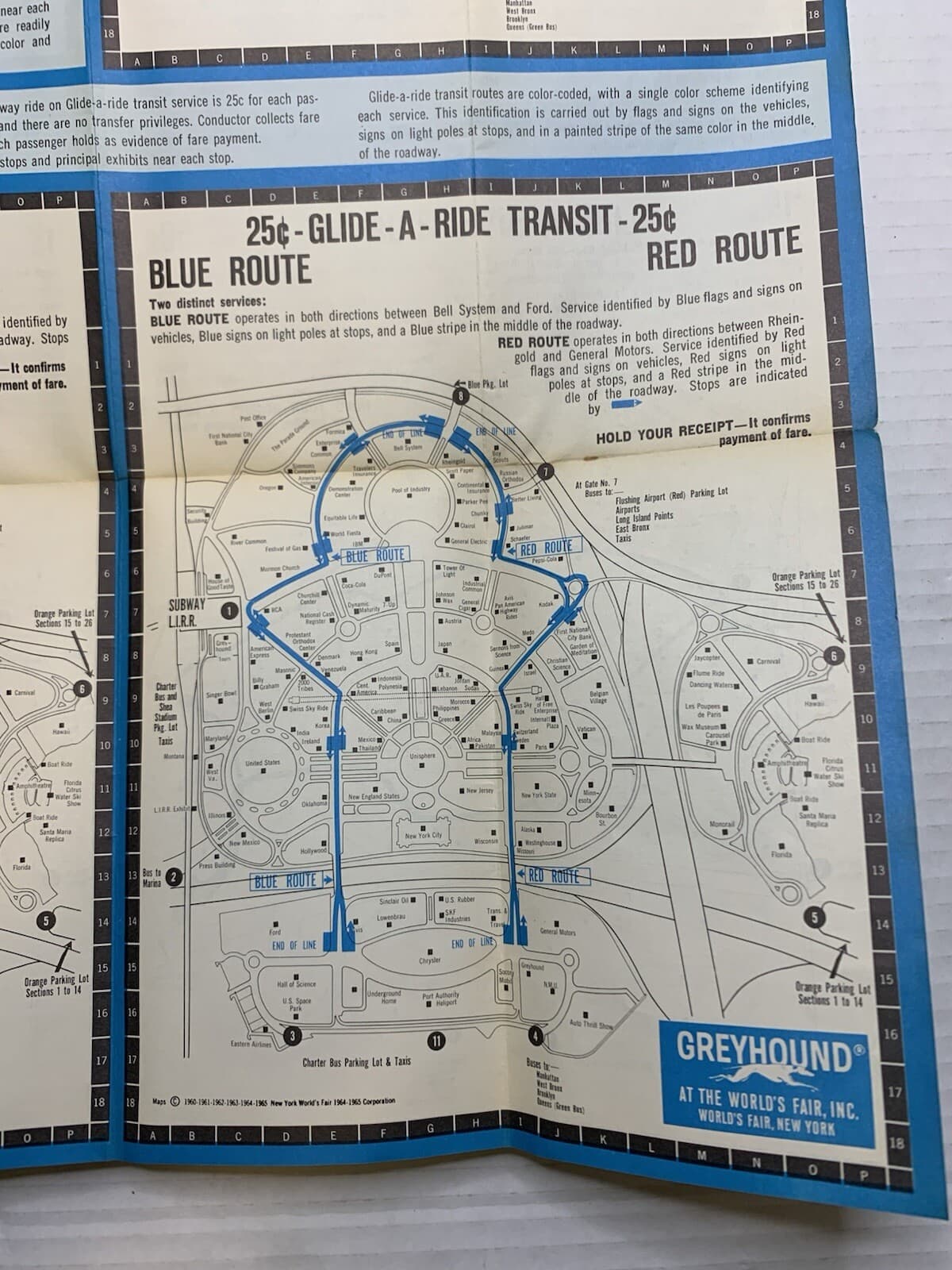 1965 Greyhound HOW TO SEE THE NEW YORK WORLD'S FAIR Fold-Out Map & Planner - Thumbnail 7