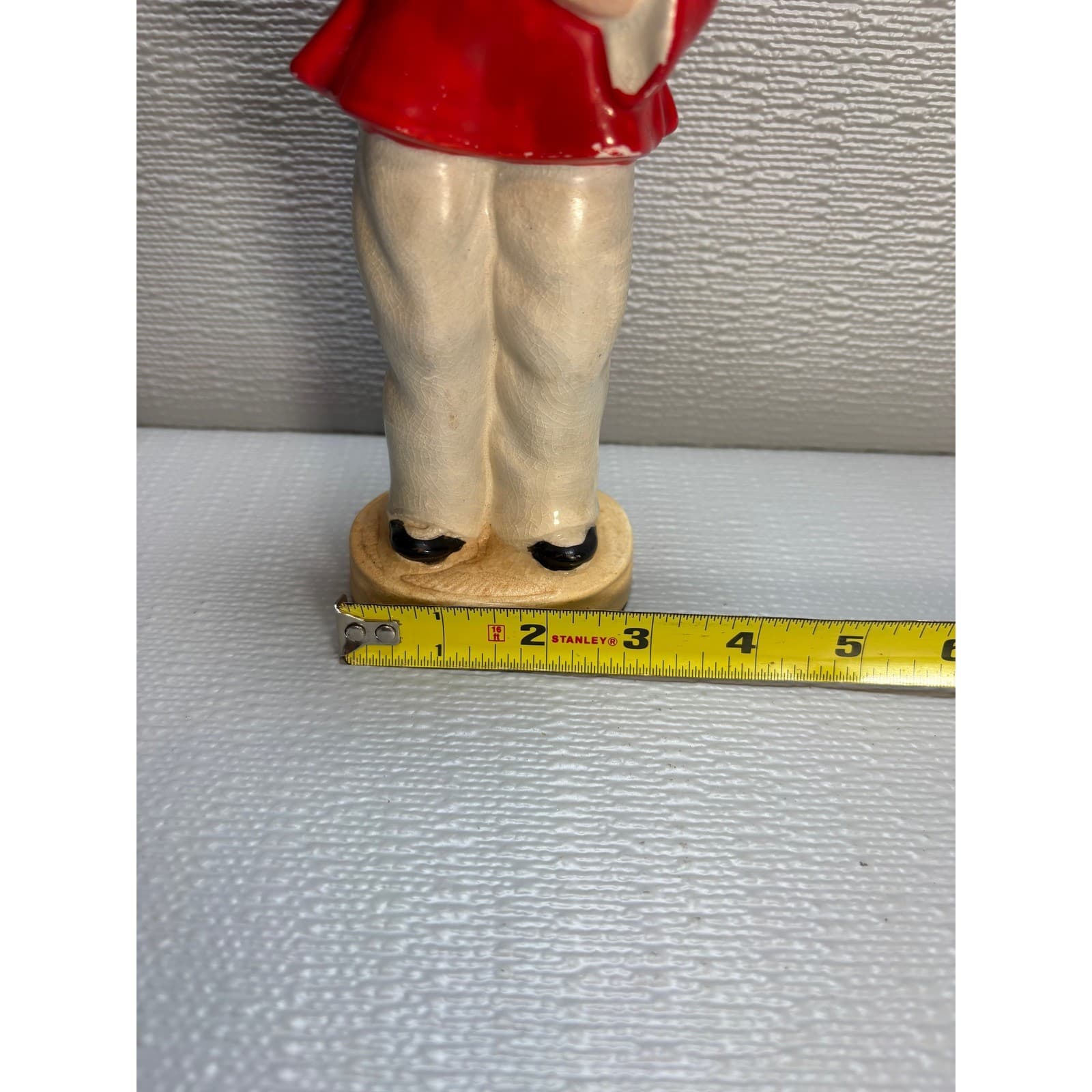 Vintage Made in Occupied Japan Ceramic Figurine Woman with Fan Red White 9.5" - Thumbnail 6