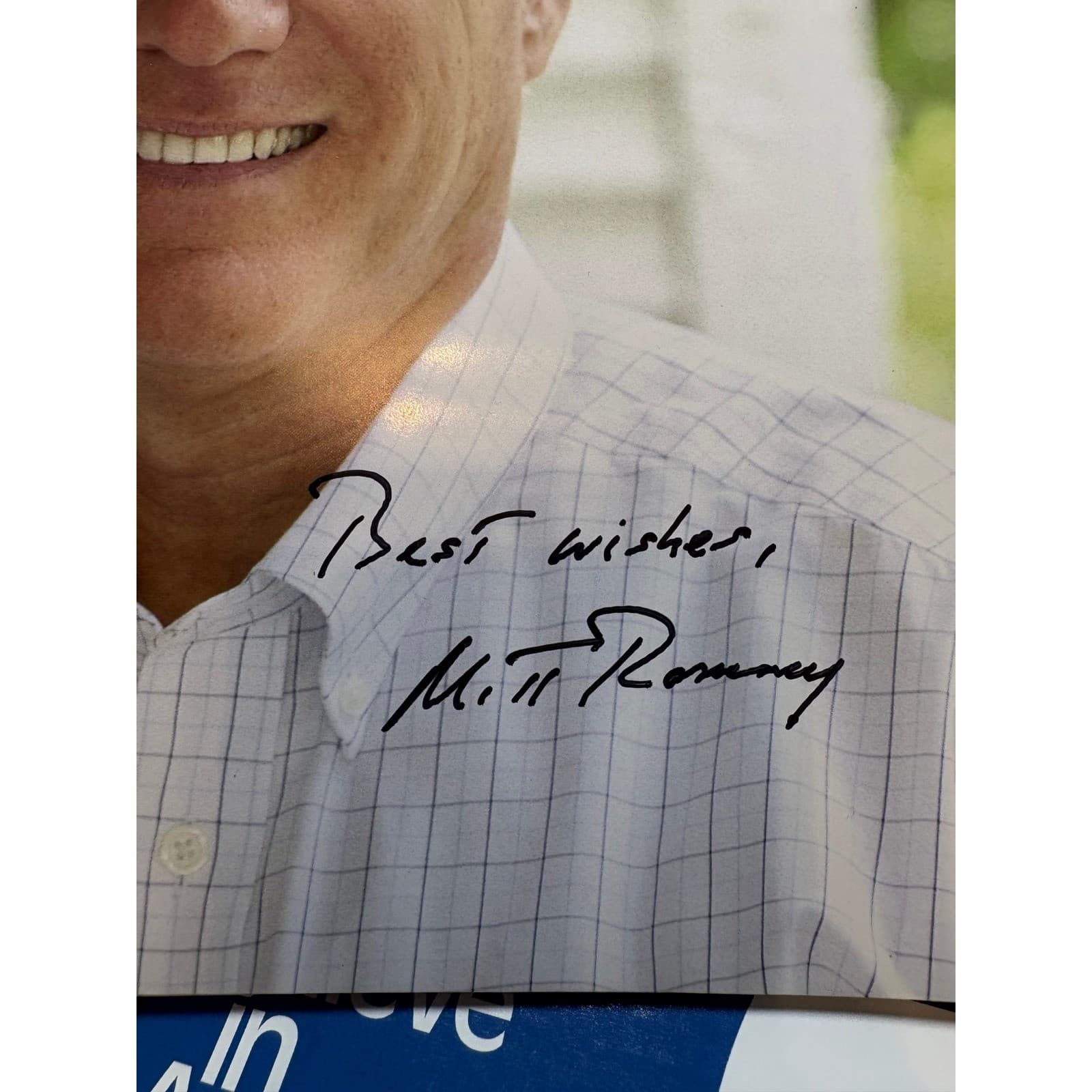 Mitt Romney Signed 8x10 Photo Autographed Political Memorabilia Best Wishes GOP - Thumbnail 2