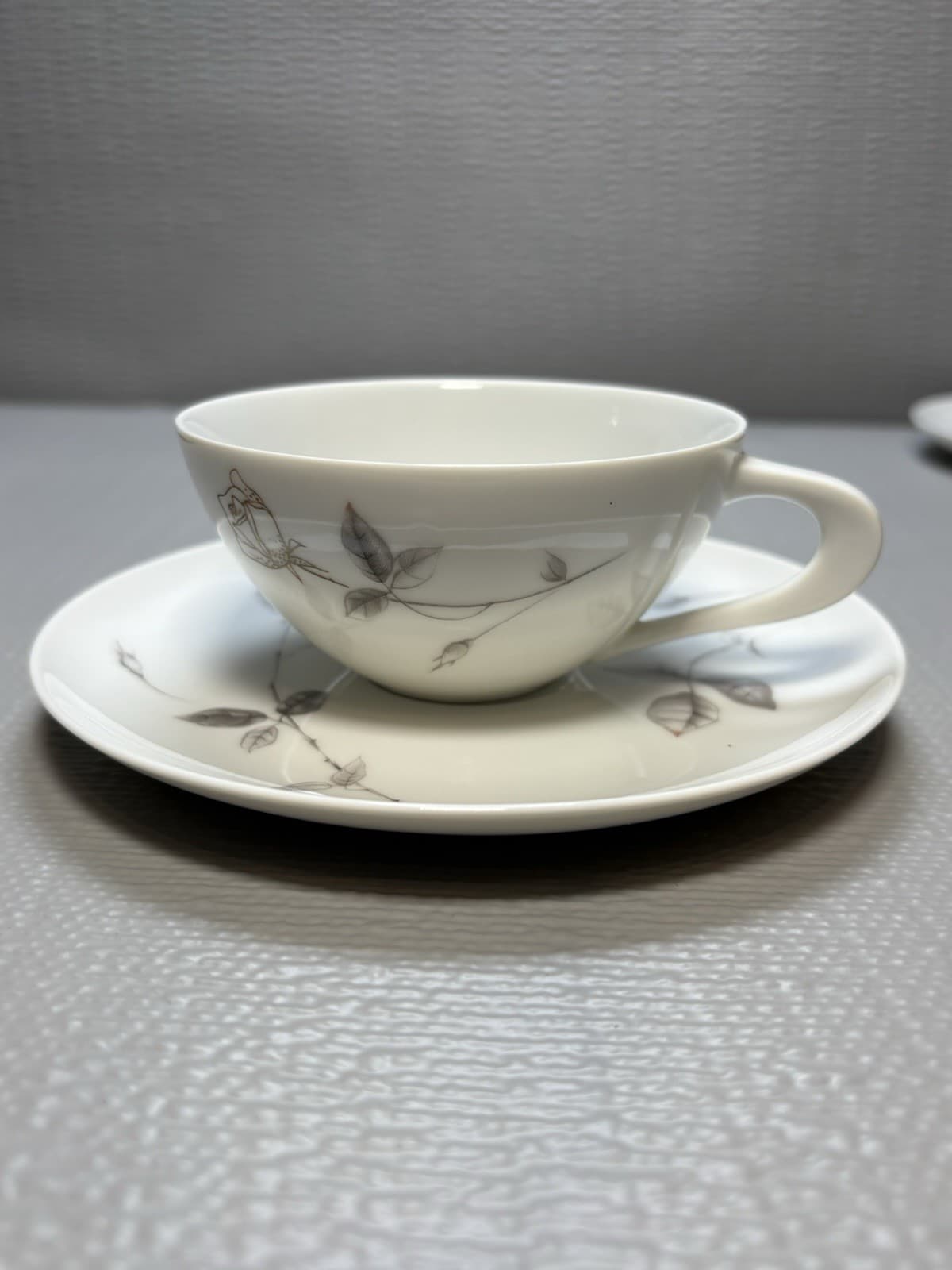 Set Of 4 Cup And Saucer Fine China Sango Lyric Japan - Thumbnail 3