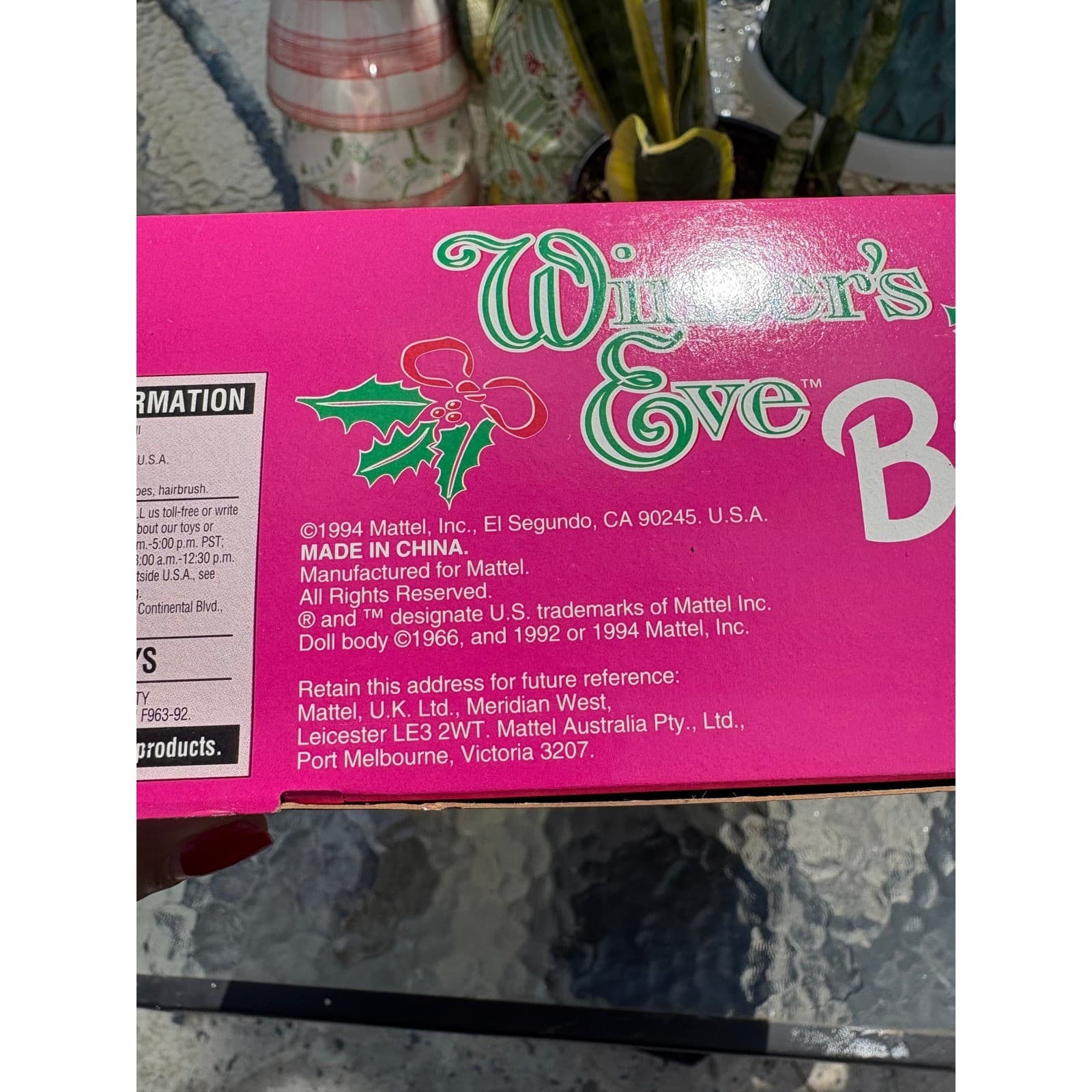 Mattel Winter's Eve Barbie Special Edition 1994 Holiday Doll 13613 NEW - Thumbnail 3