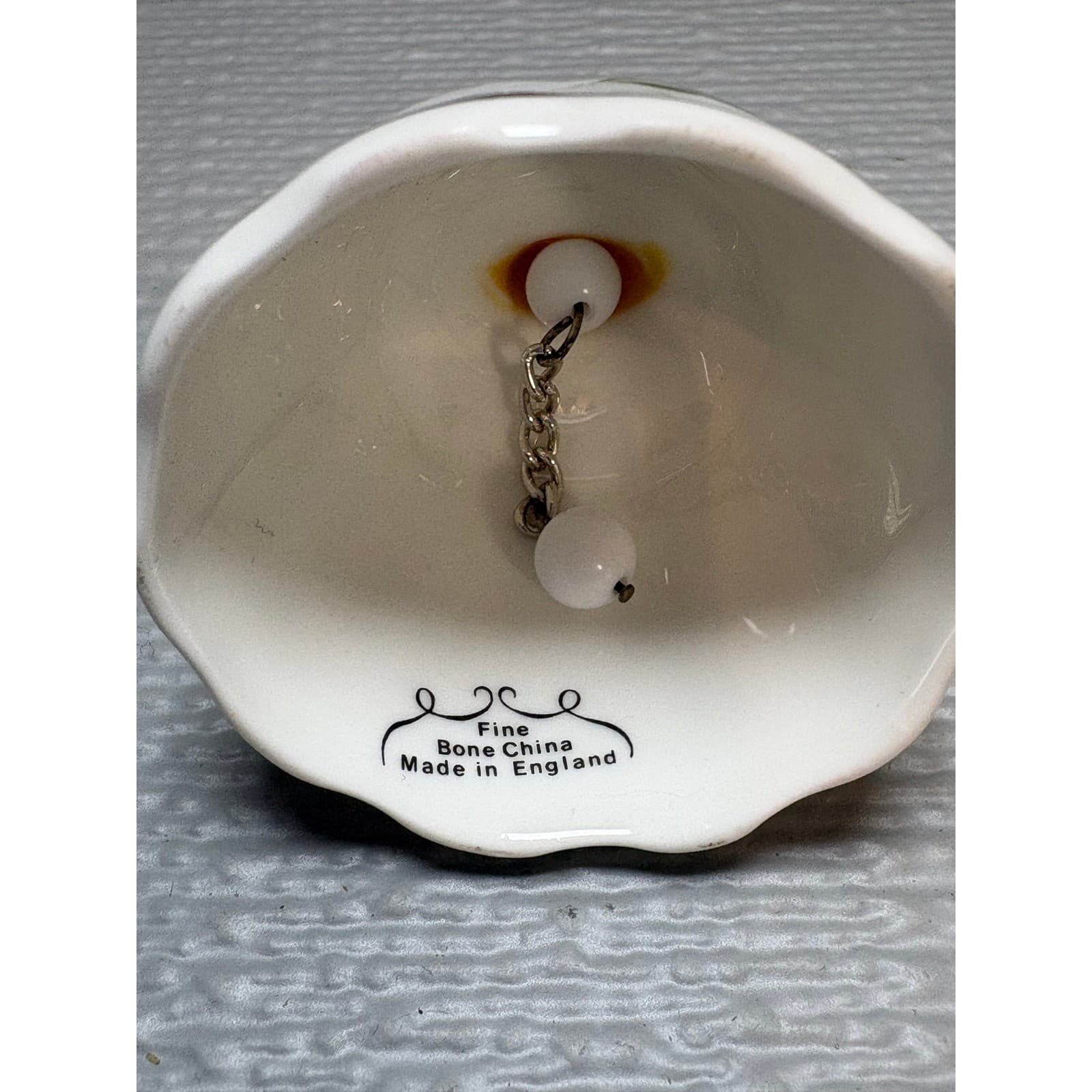 Vintage Newfoundland Souvenir Bell Fine Bone China Made in England Heart Handle - Thumbnail 4