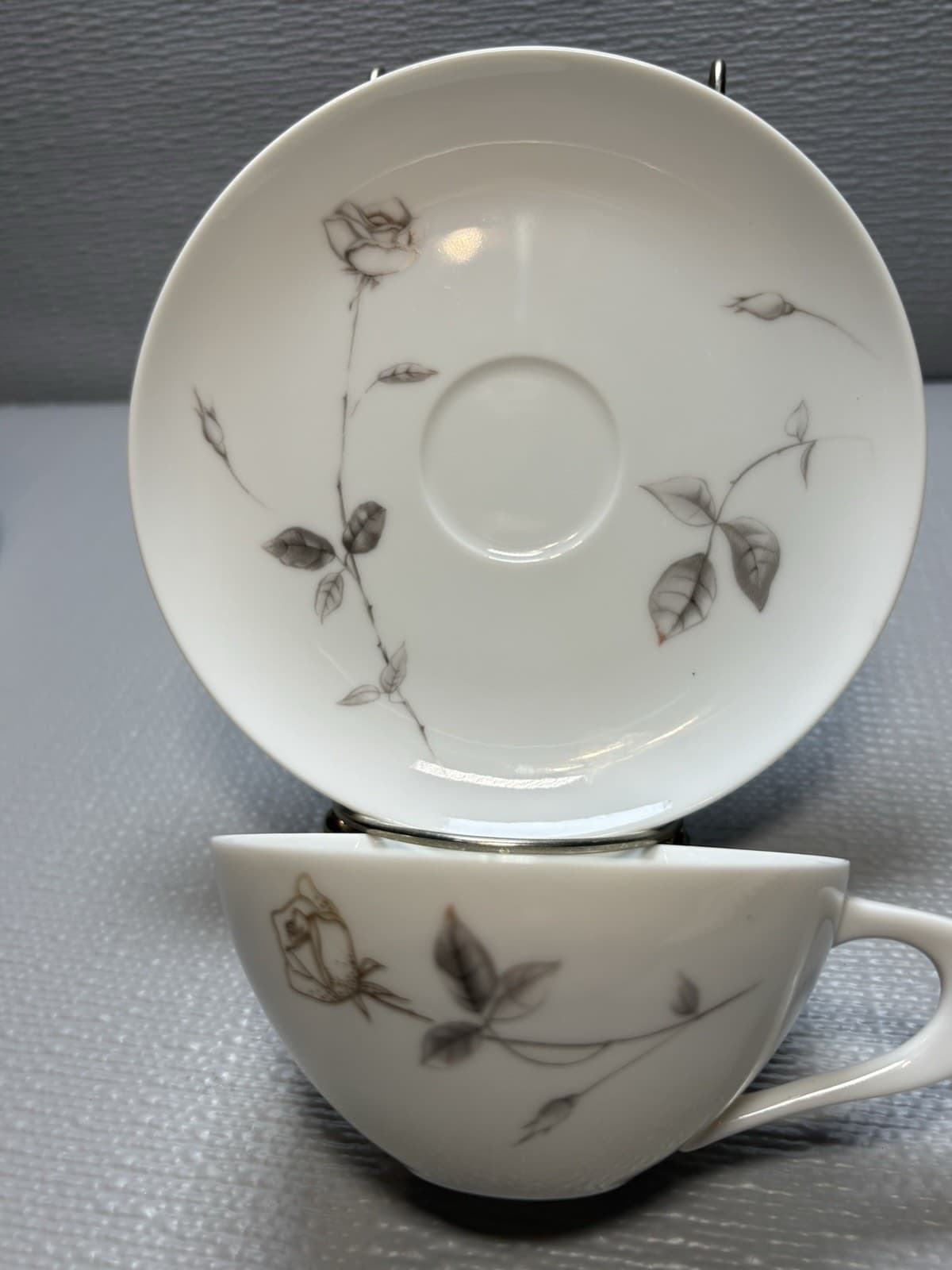 Set Of 4 Cup And Saucer Fine China Sango Lyric Japan - Thumbnail 7
