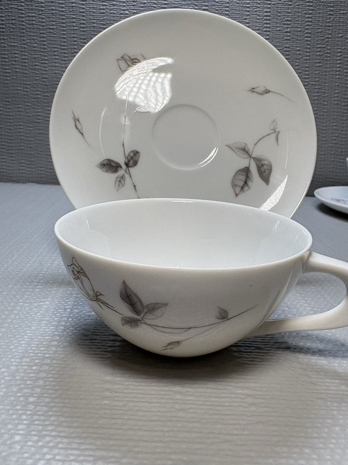 Set Of 4 Cup And Saucer Fine China Sango Lyric Japan - Thumbnail 6