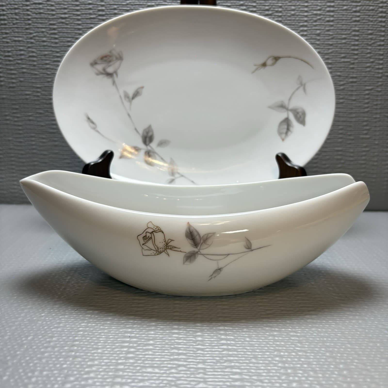 Vintage Fine China Sango Lyric Gravy Boat with Oval Underplate Japan - Thumbnail 8