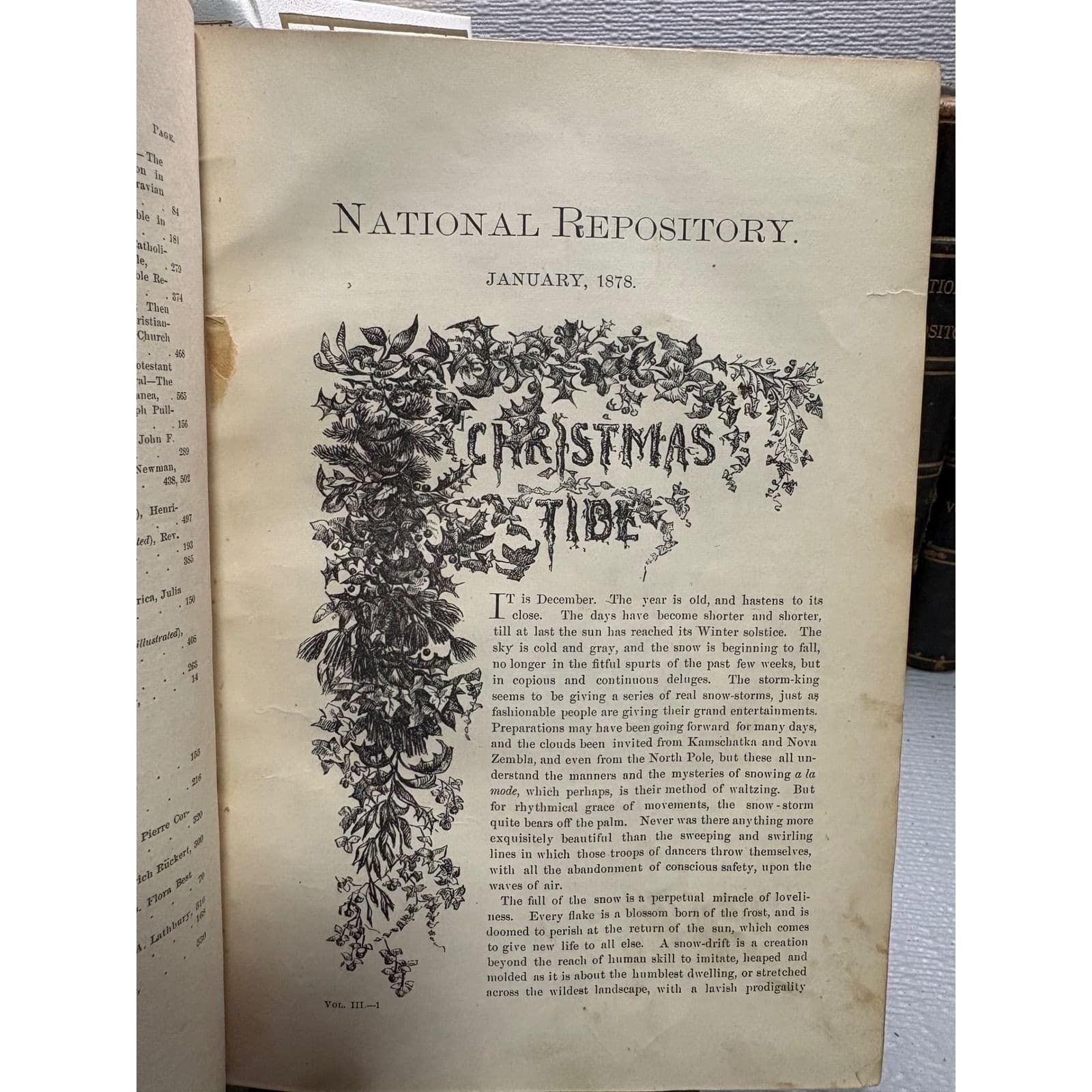 Antique 1878 National Repository Vol III Leather Bound Religious Literature Art - Thumbnail 4