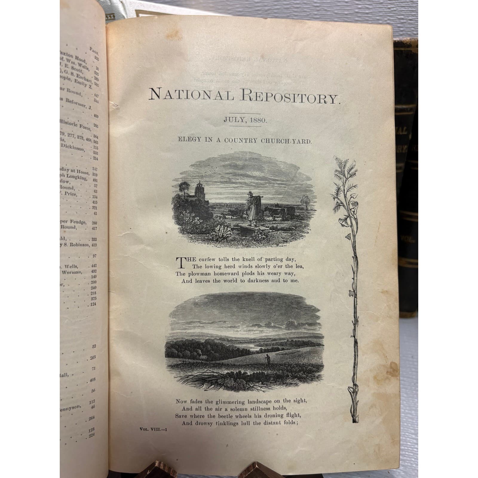 National Repository Vol VIII 1880 Antique Leather Book Religious Literature Art - Thumbnail 5