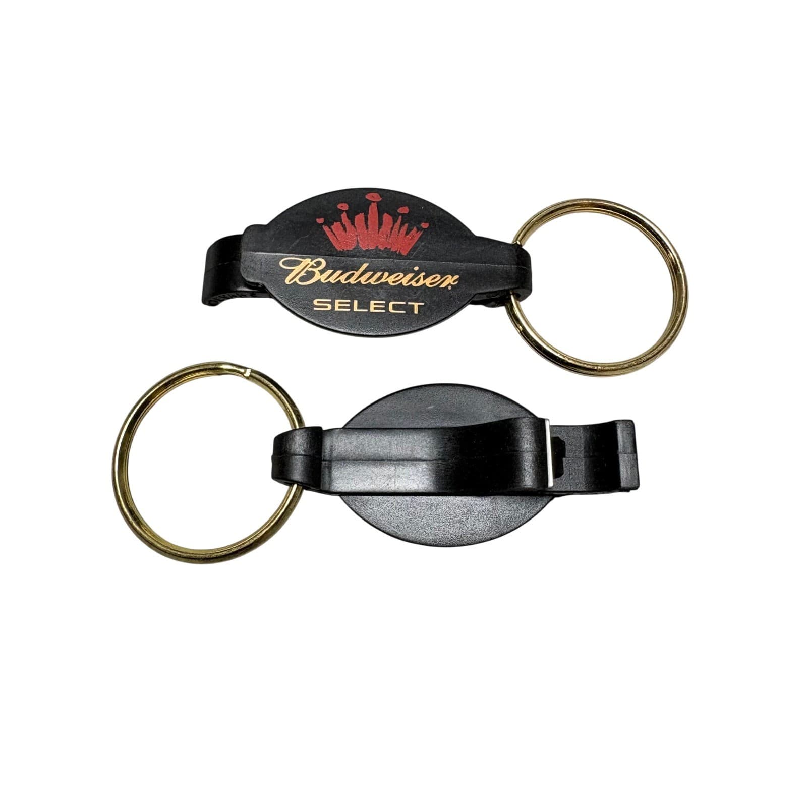 Set of 2 Budweiser Select Bottle Opener Keychain Black Gold Red Crown Logo - Thumbnail 2