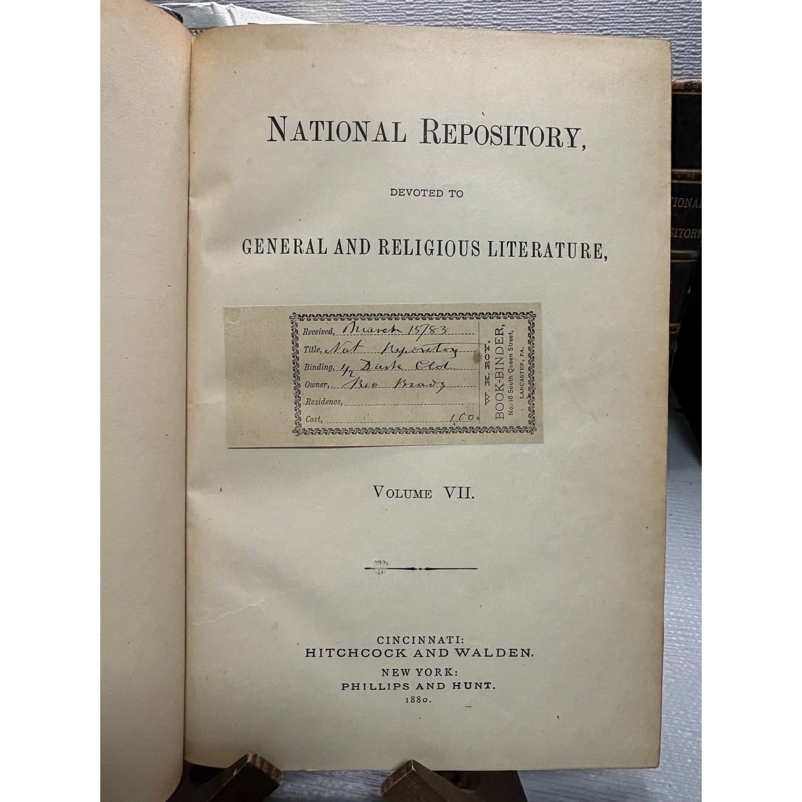 Antique 1880 National Repository Vol VII Leather Bound Illustrated History Book - Thumbnail 3