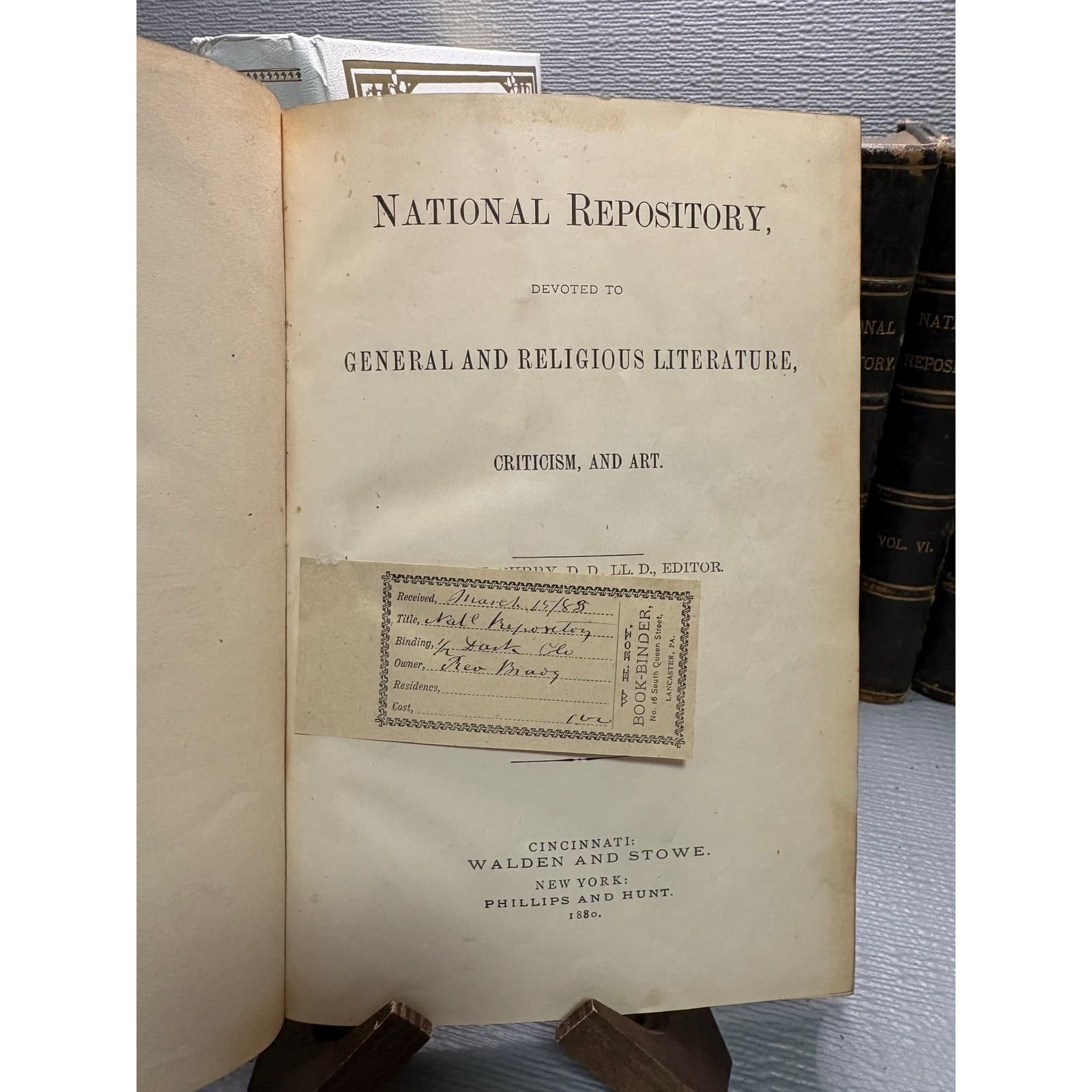National Repository Vol VIII 1880 Antique Leather Book Religious Literature Art - Thumbnail 4