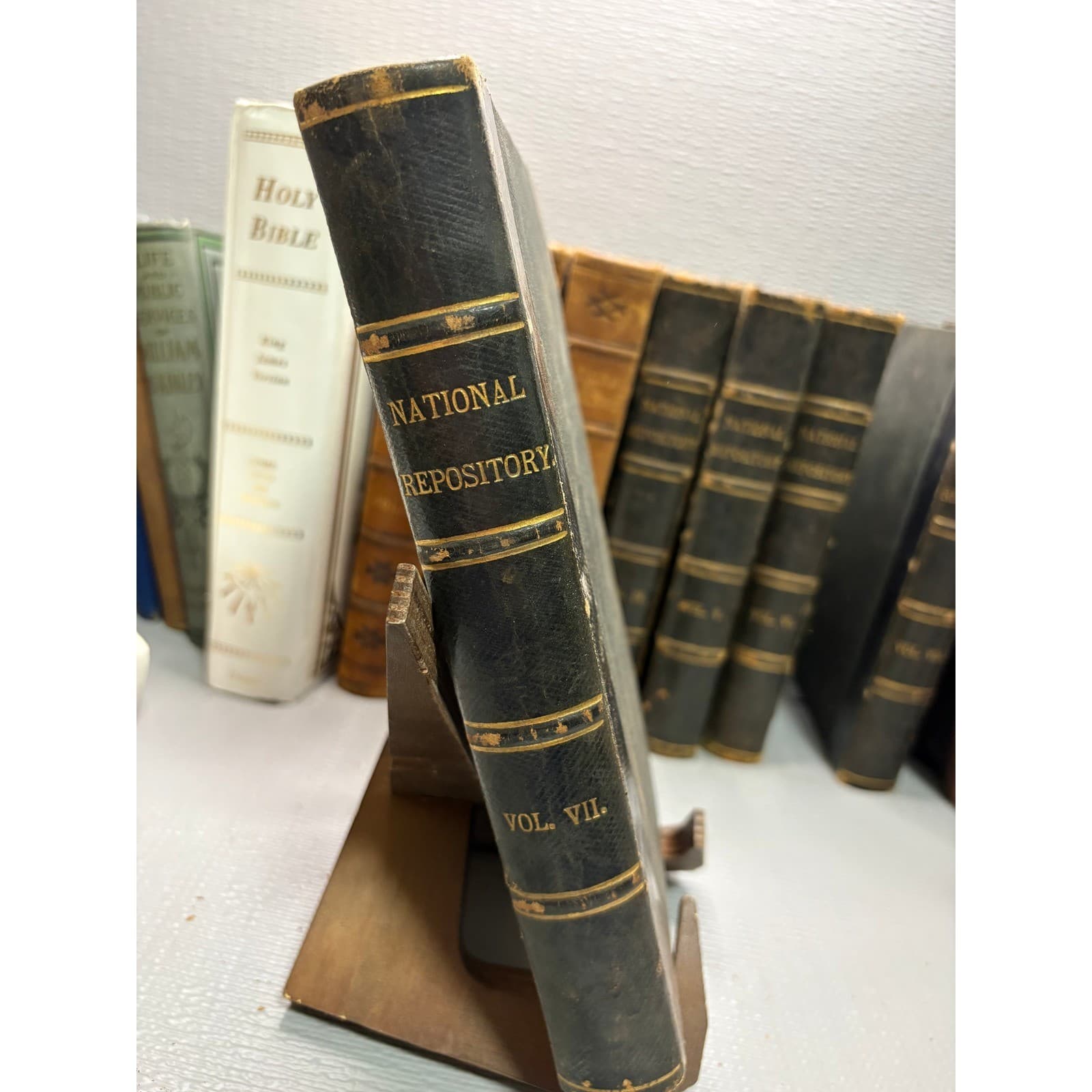 Antique 1880 National Repository Vol VII Leather Bound Illustrated History Book - Thumbnail 2