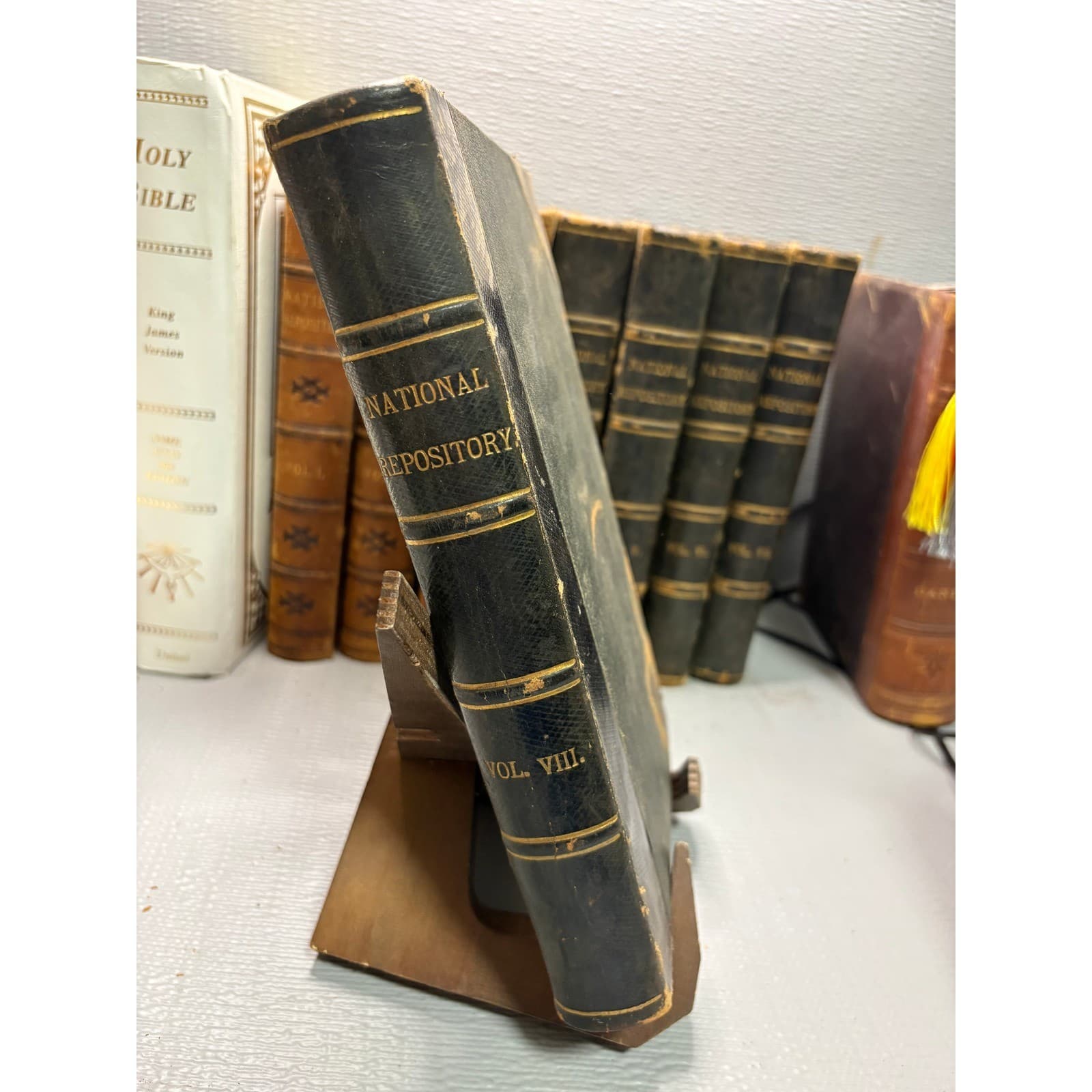 National Repository Vol VIII 1880 Antique Leather Book Religious Literature Art - Thumbnail 2