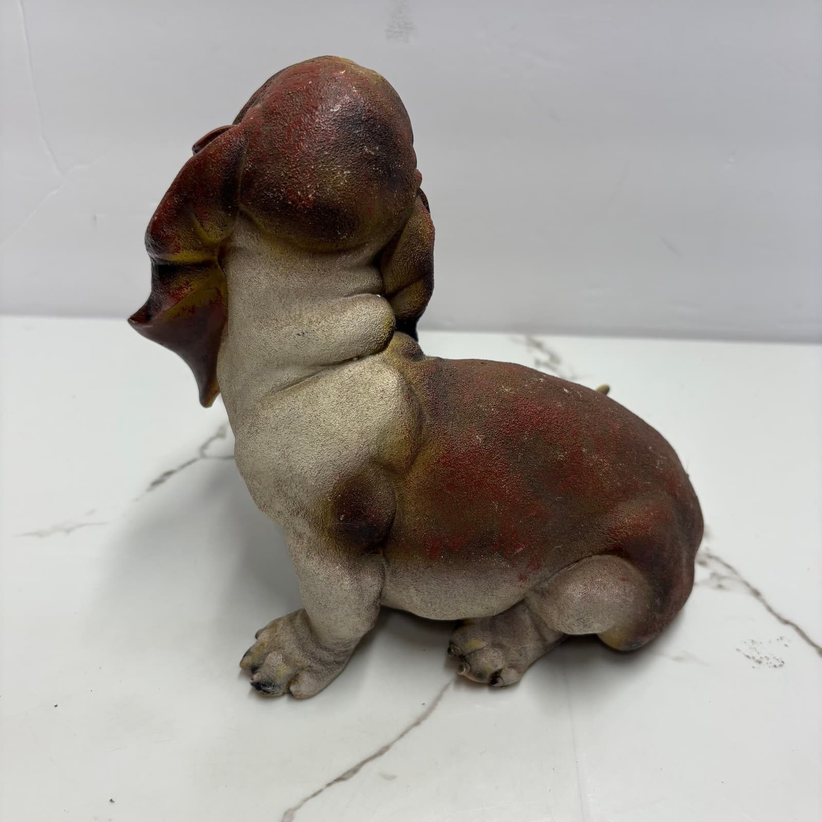 Vintage Style Basset Hound Puppy Figurines Set of 2 Brown Tan Dog Statues - Thumbnail 7