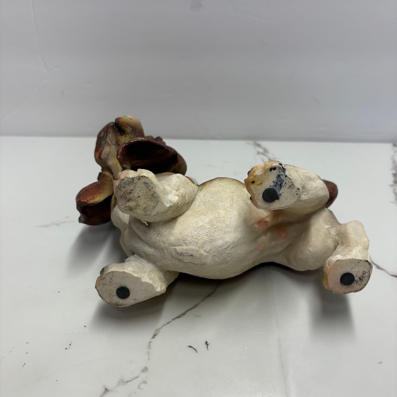 Vintage Style Basset Hound Puppy Figurines Set of 2 Brown Tan Dog Statues - Thumbnail 5