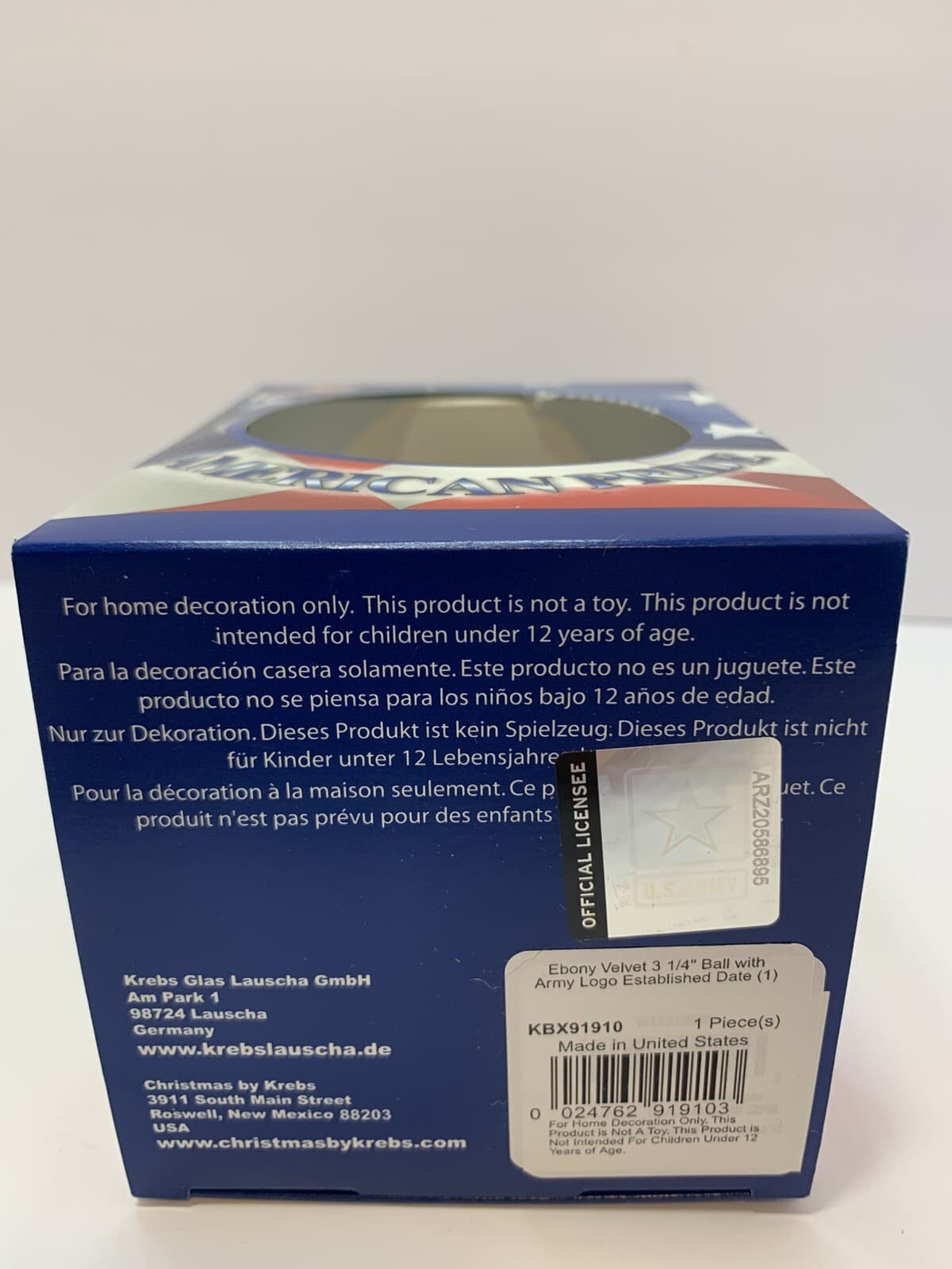 U.S. ARMY -American Pride Glass Blown Christmas Ornament, NIB Holiday Decor - Thumbnail 3