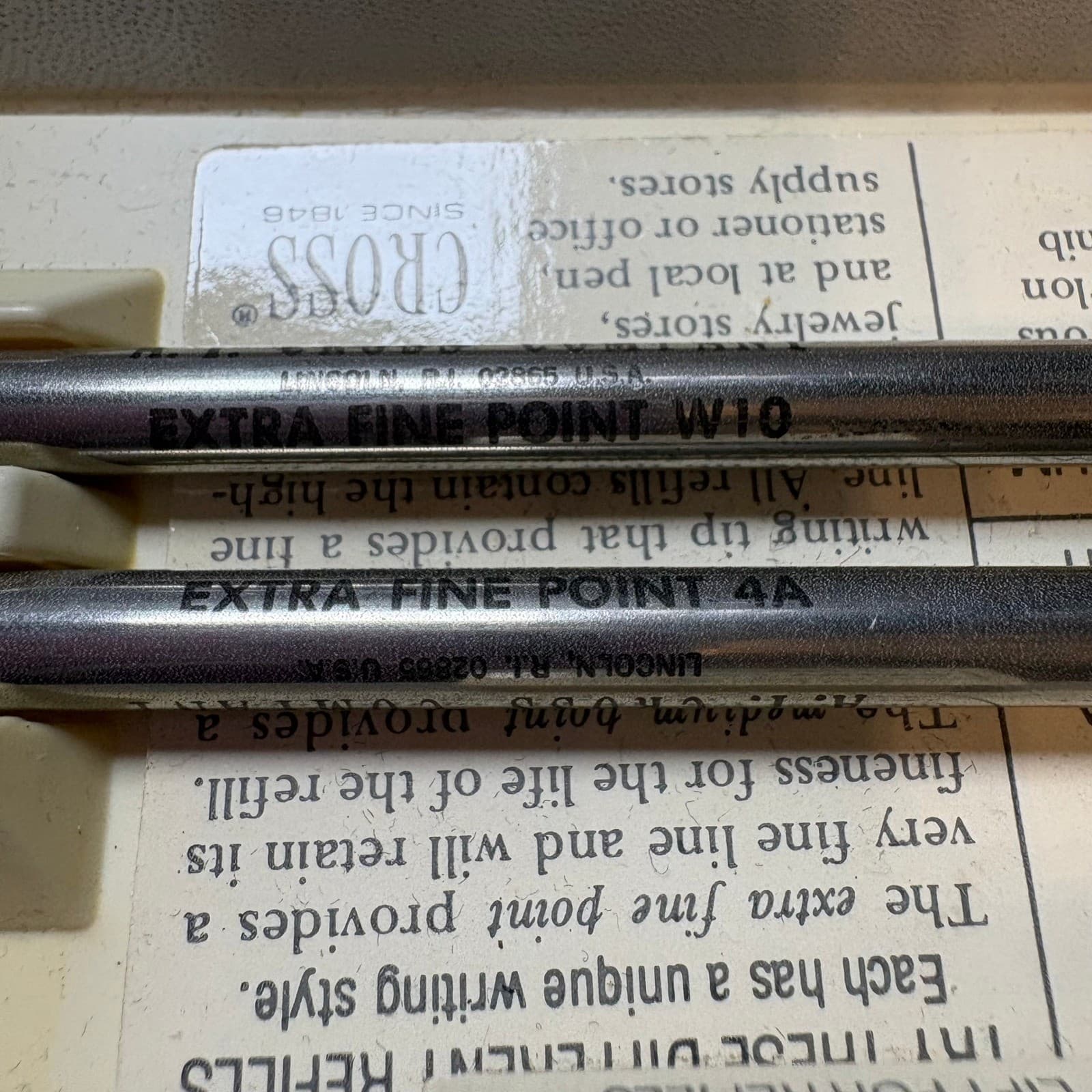 Vintage 2 pack Cross Pen Refills Extra Fine Point 4A W10 Porous Nylon nib Black - Thumbnail 4